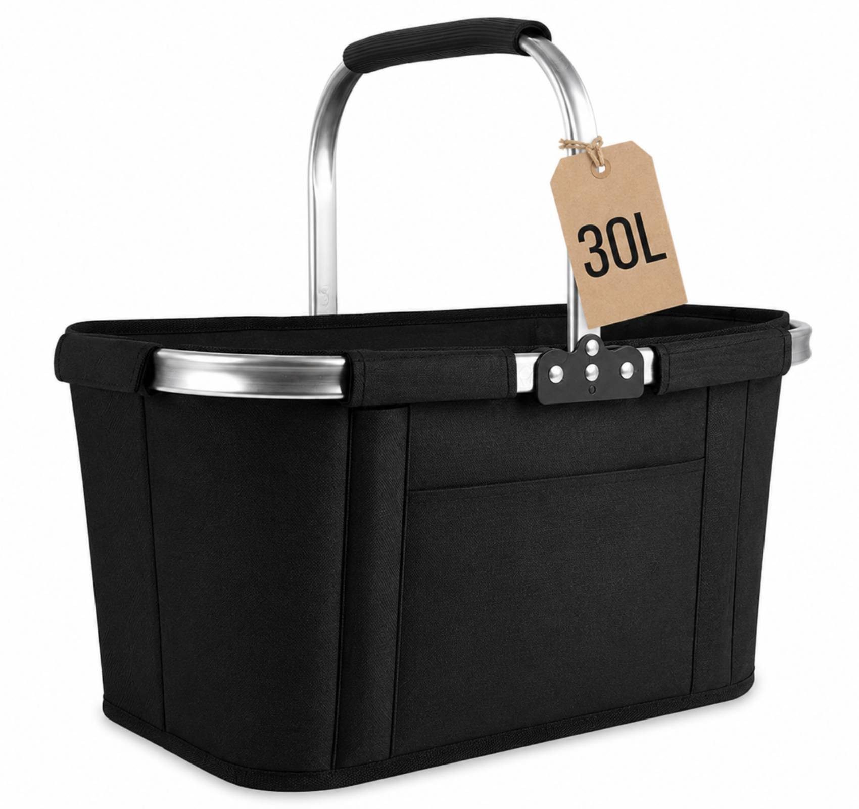 lindahandel Einkaufskorb Klappbarer Einkaufskorb 30L – 600D Oxford, weicher Griff, 30 l, Leichter Faltkorb mit weichem Griff–passt in jede Schublade & ins Auto