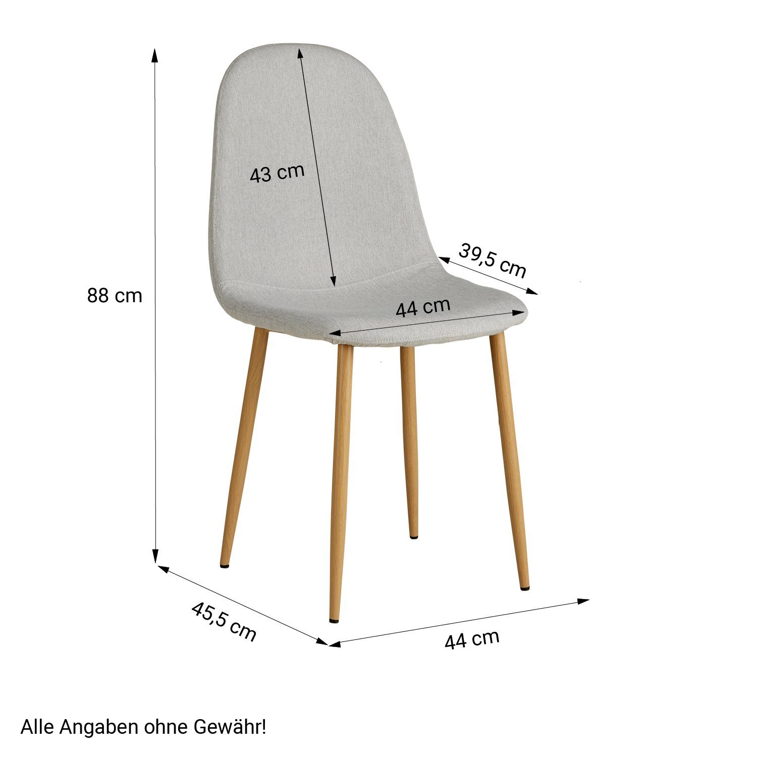 Stühle Set) Grau 2, Homestyle4u Küchenstuhl Polsterstuhl 1, 6 (kein 4, Set Esszimmerstuhl