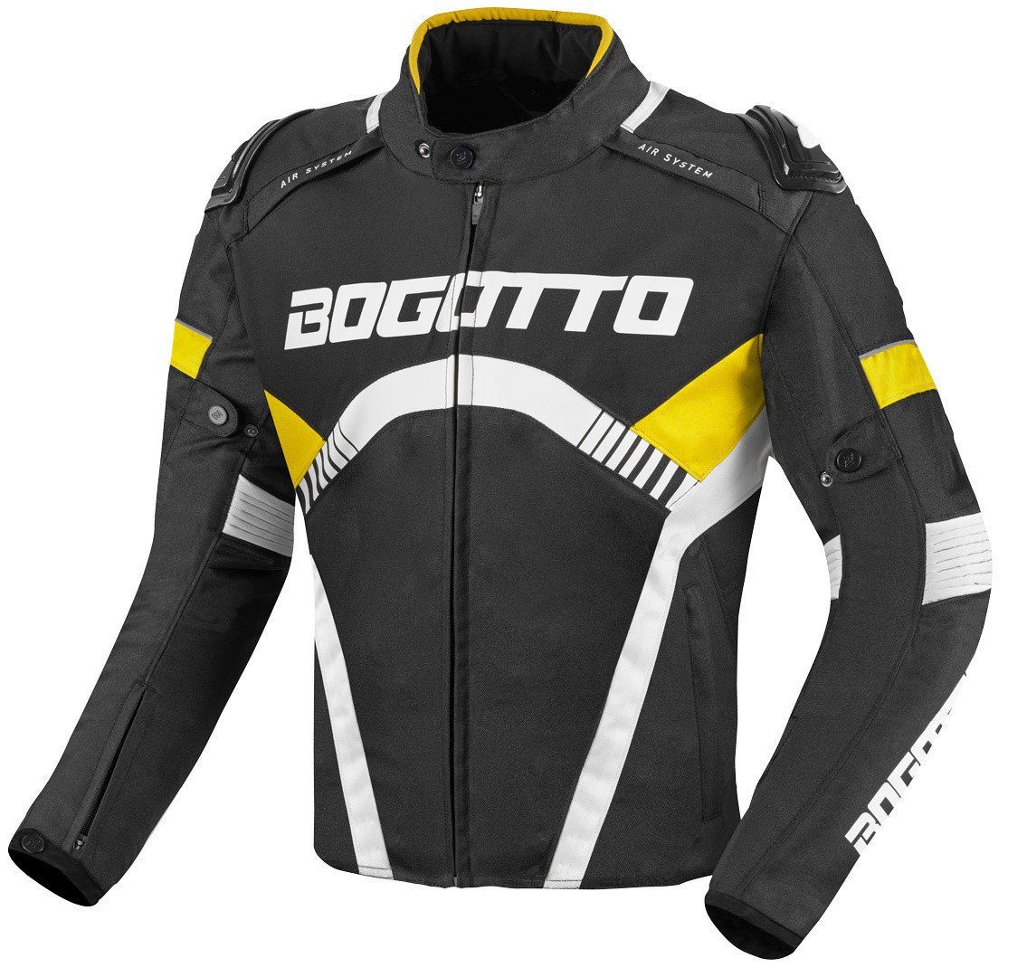 Bogotto Motorradjacke Boomerang wasserdichte Motorrad Textiljacke Black/Yellow