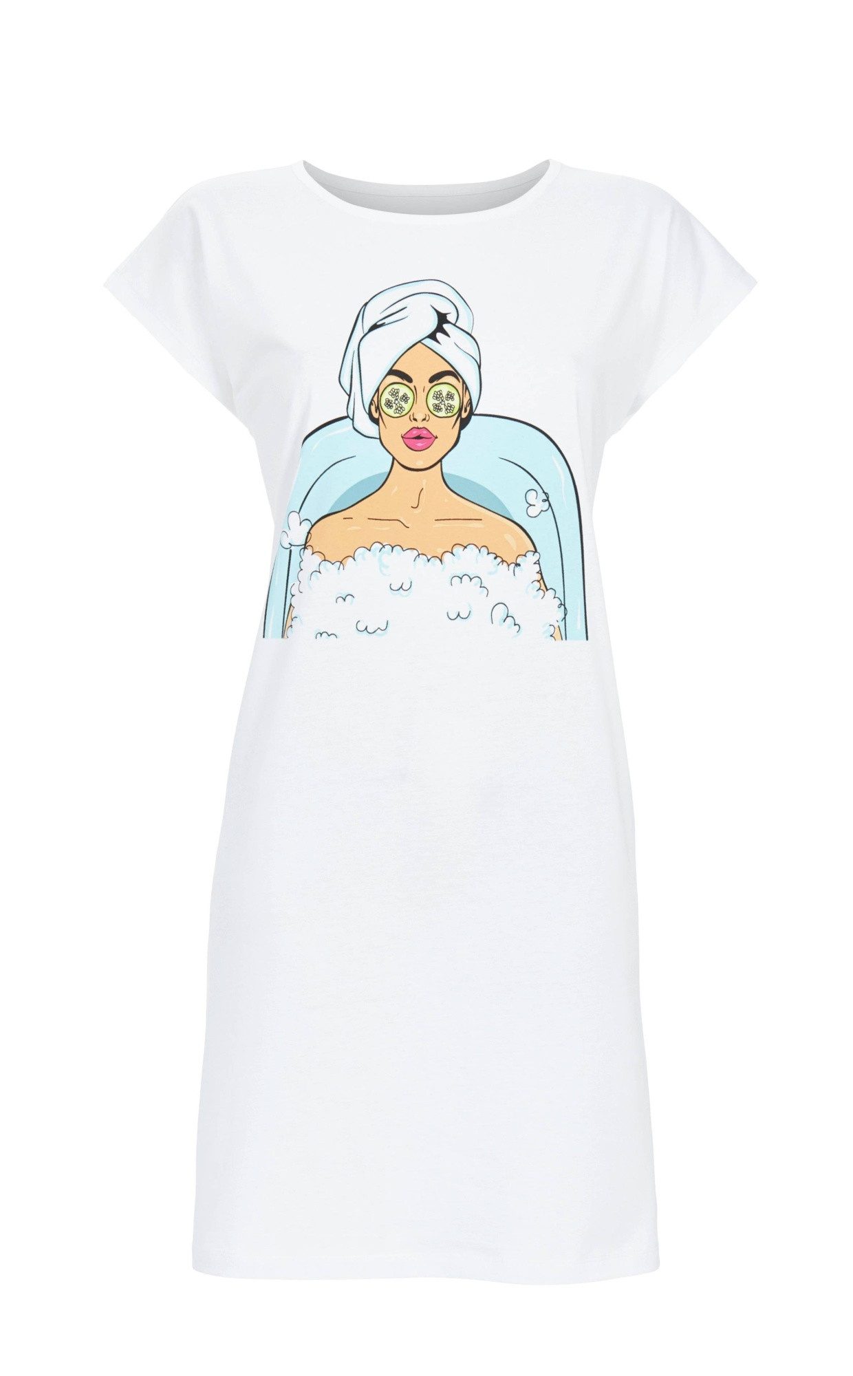 Ringella Nachthemd - Bigshirt mit Motivdruck auf weissem Fond 100% Baumwolle