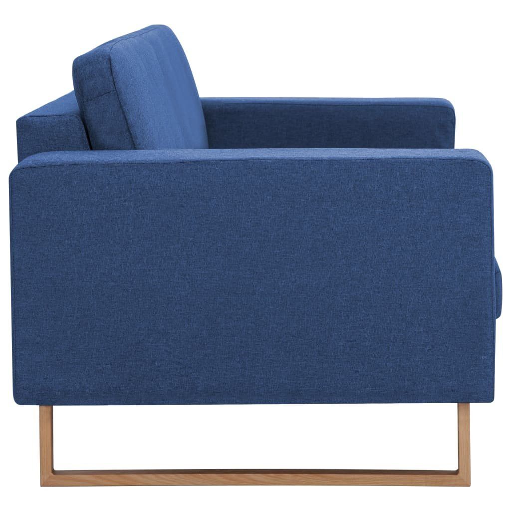 vidaXL Sofa Couch Stoff Blau 3-Sitzer-Sofa