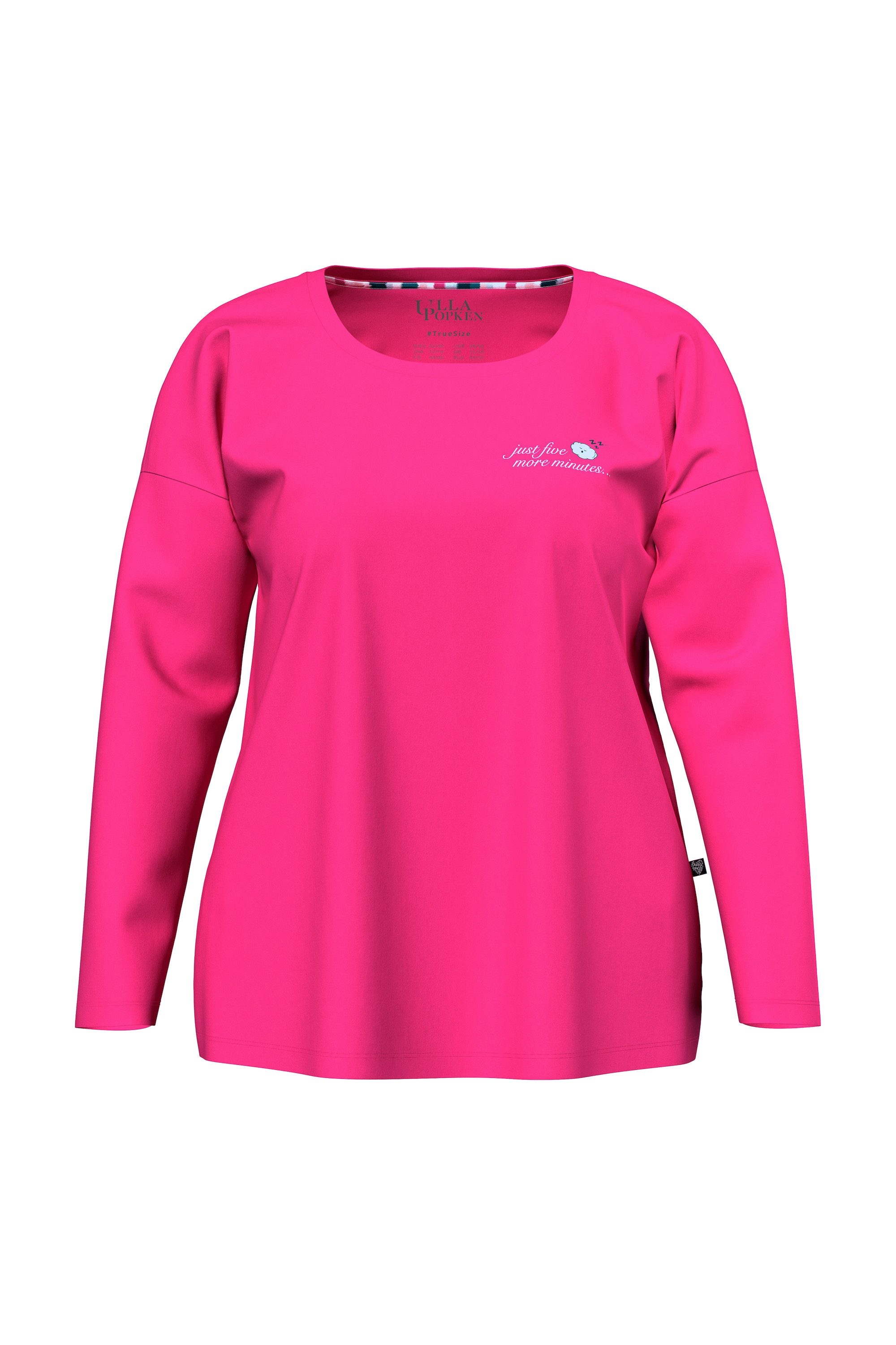 Ulla Popken Pyjama Pyjama-Shirt Book Lover Rundhals Langarm – Bild 2 von 4