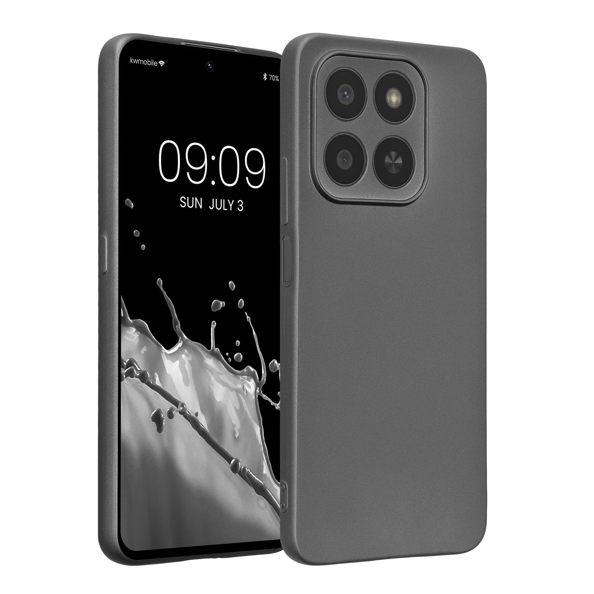 kwmobile Smartphone-Hülle Handyhülle für HONOR 400 Smart 5G / X7d Hülle, weiche Silikon Case metallisch schimmernd - Schutzhülle Cover