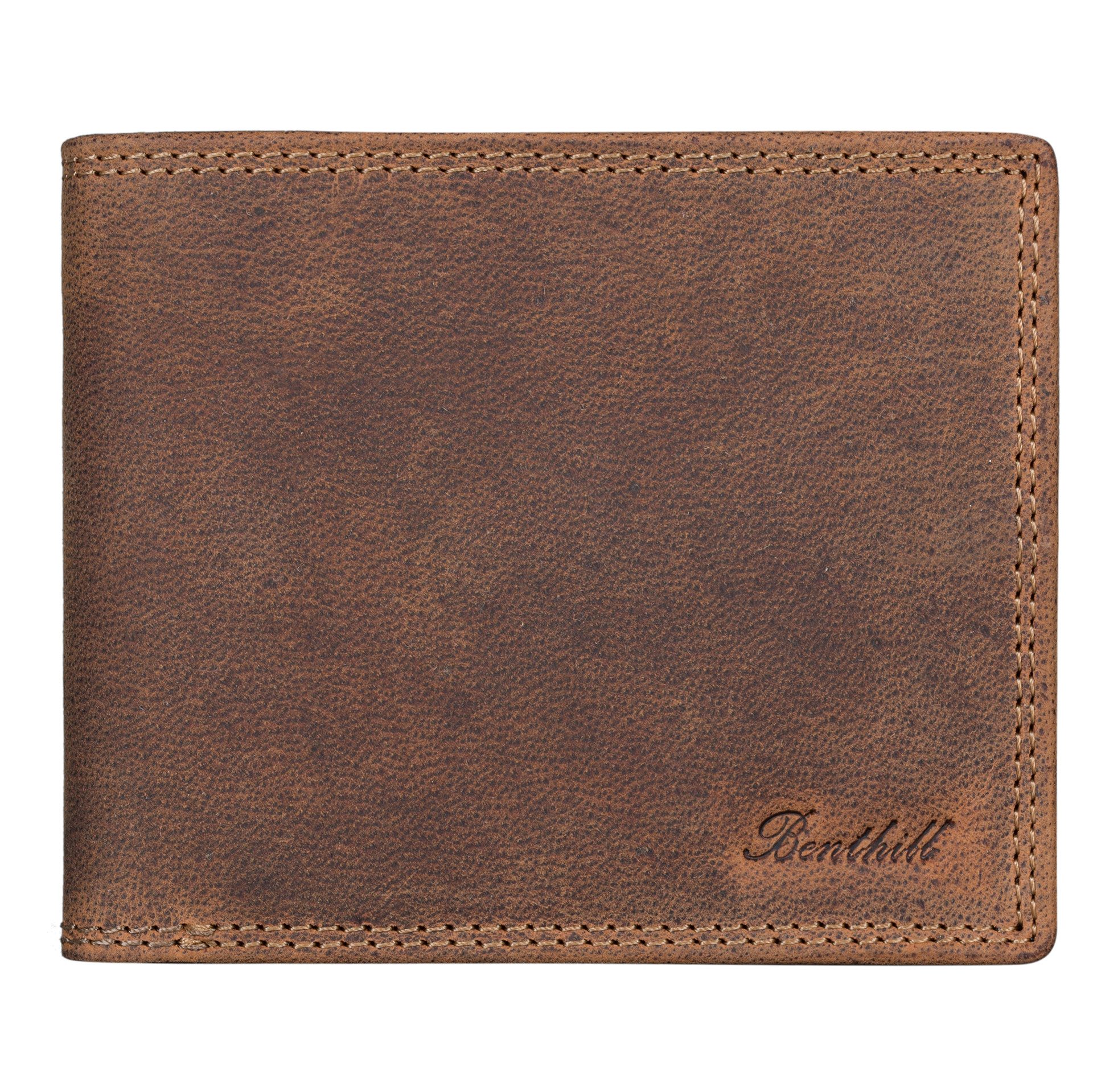 Benthill Geldbörse Herren Echt Leder Geldbeutel mit RFID-Schutz Slim Portem günstig online kaufen