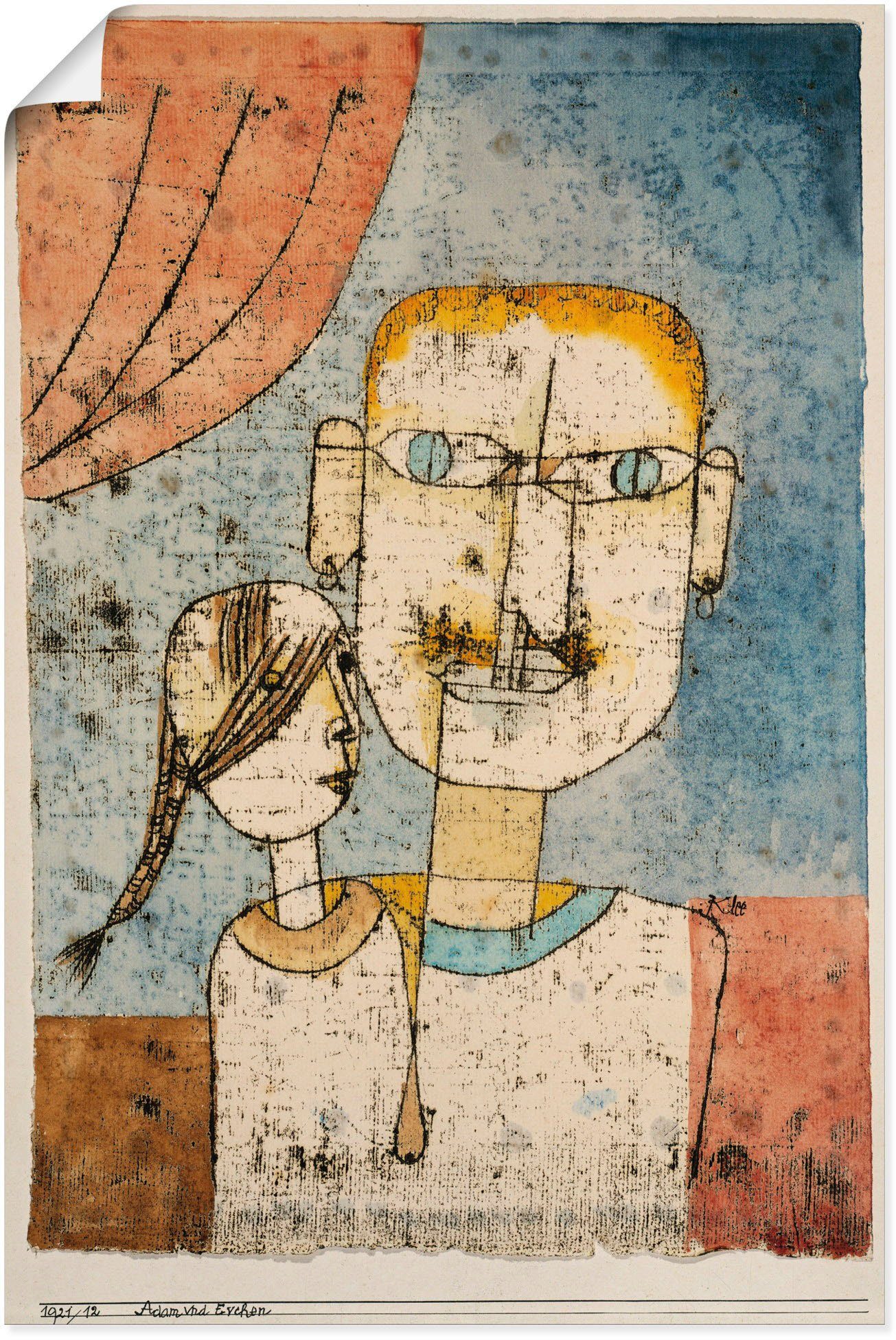 Artland Wandbild Adam und Evchen. 1921, Gegenstandslos (1 St), als Alubild, Leinwandbild, Wandaufkleber oder Poster in versch. Größen