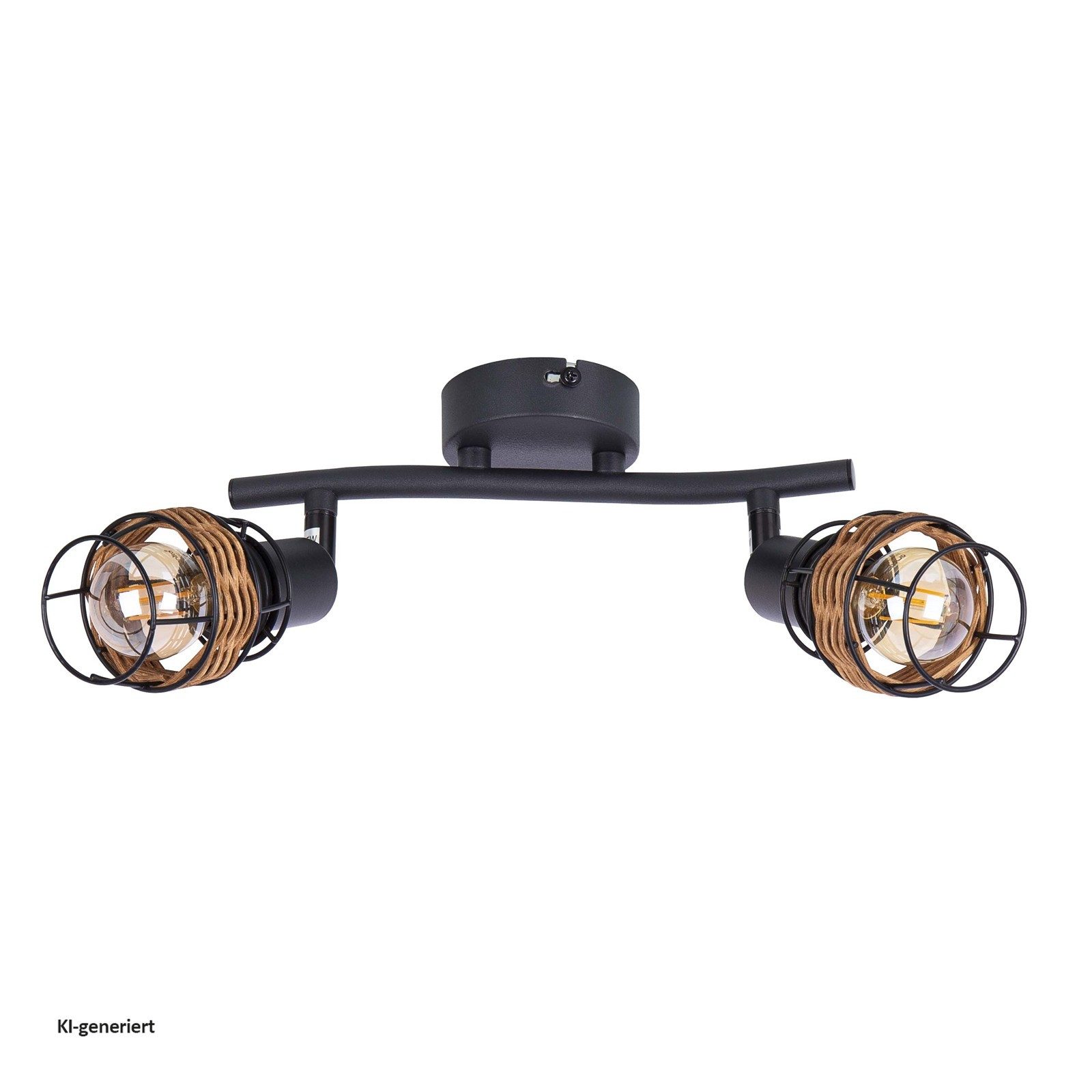 NOWA Deckenleuchte Deckenleuchte 2-flammig MALIK, Wippschalter, ohne Leuchtmittel, frei wählbar, Deckenlampe
