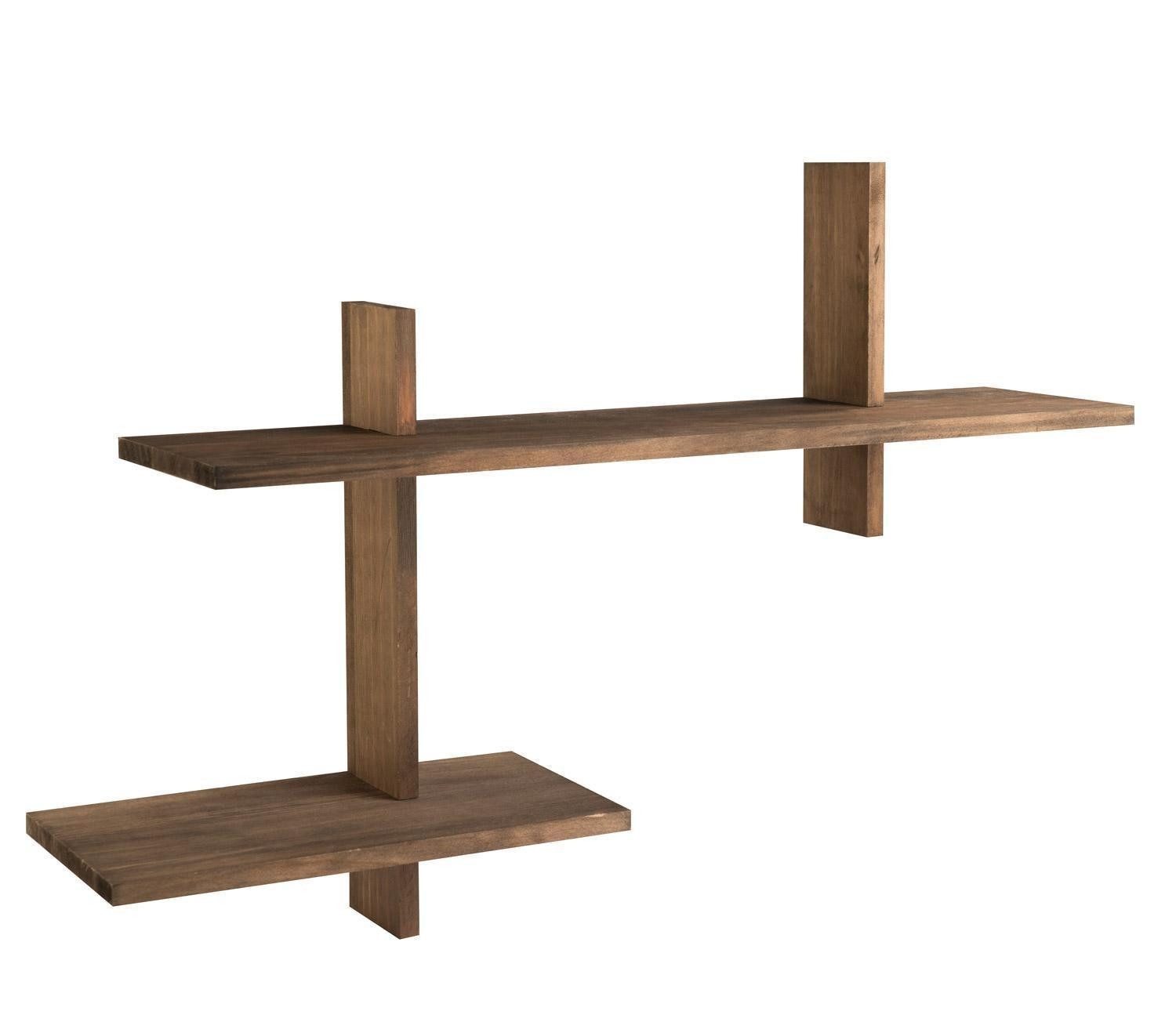 House Nordic Wandregal OVADA, Braun, Pinienholz massiv geölt, B 60 x H 36 x T 15 cm