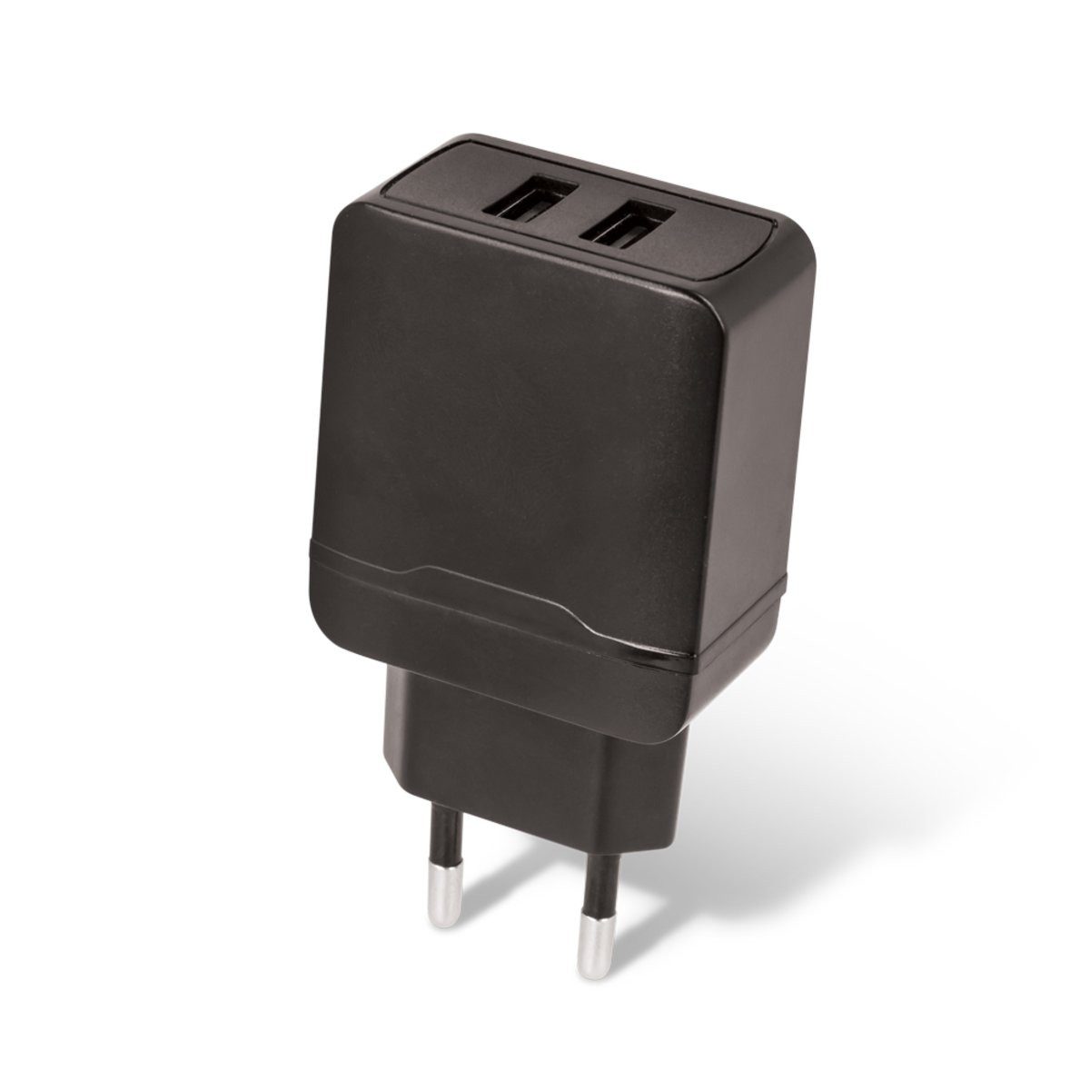 Setty Setty Ladegerät 2x USB 2,4A schwarz Smartphone-Ladegerät