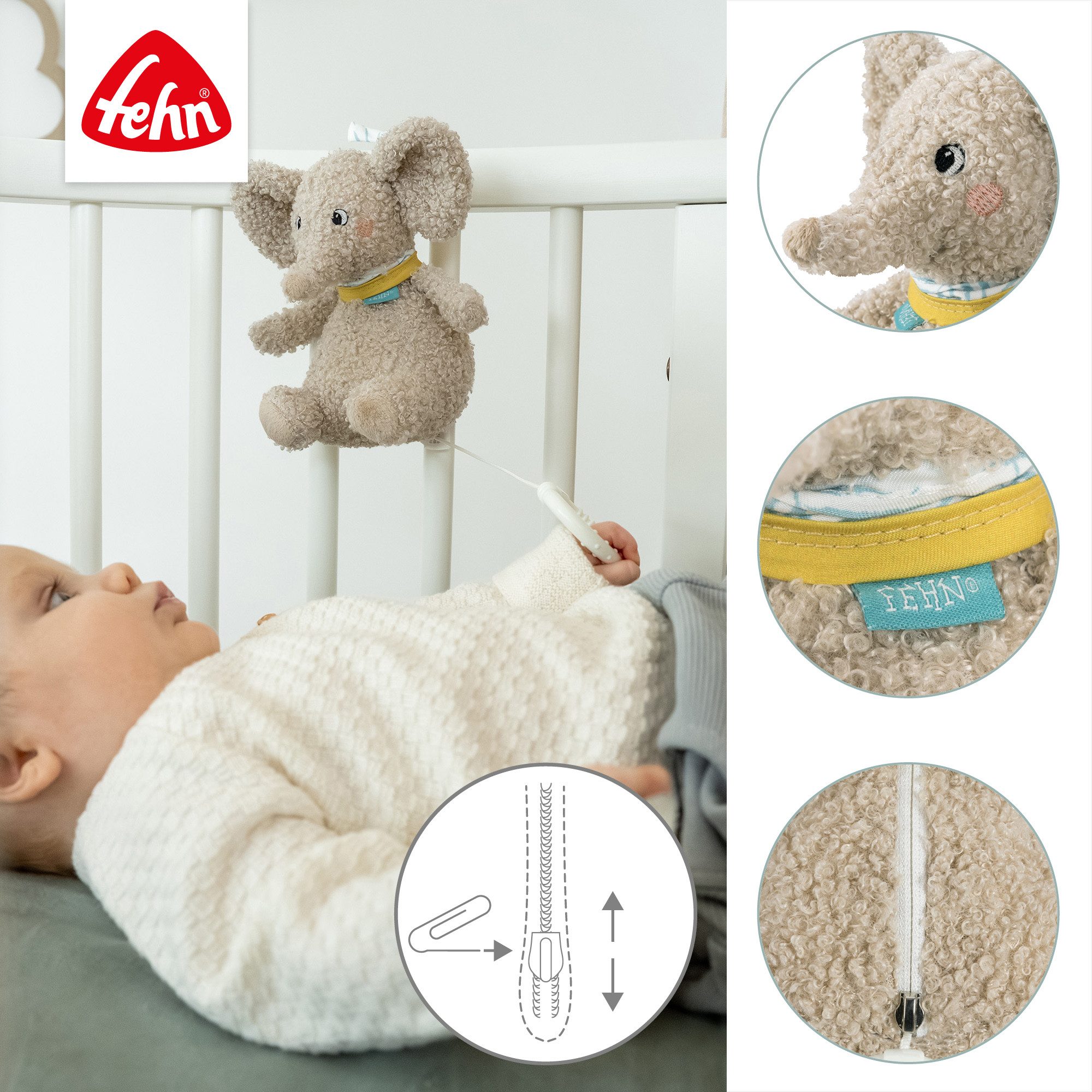 Fehn Spieluhr FredErik, Mini-Spieluhr Elefant
