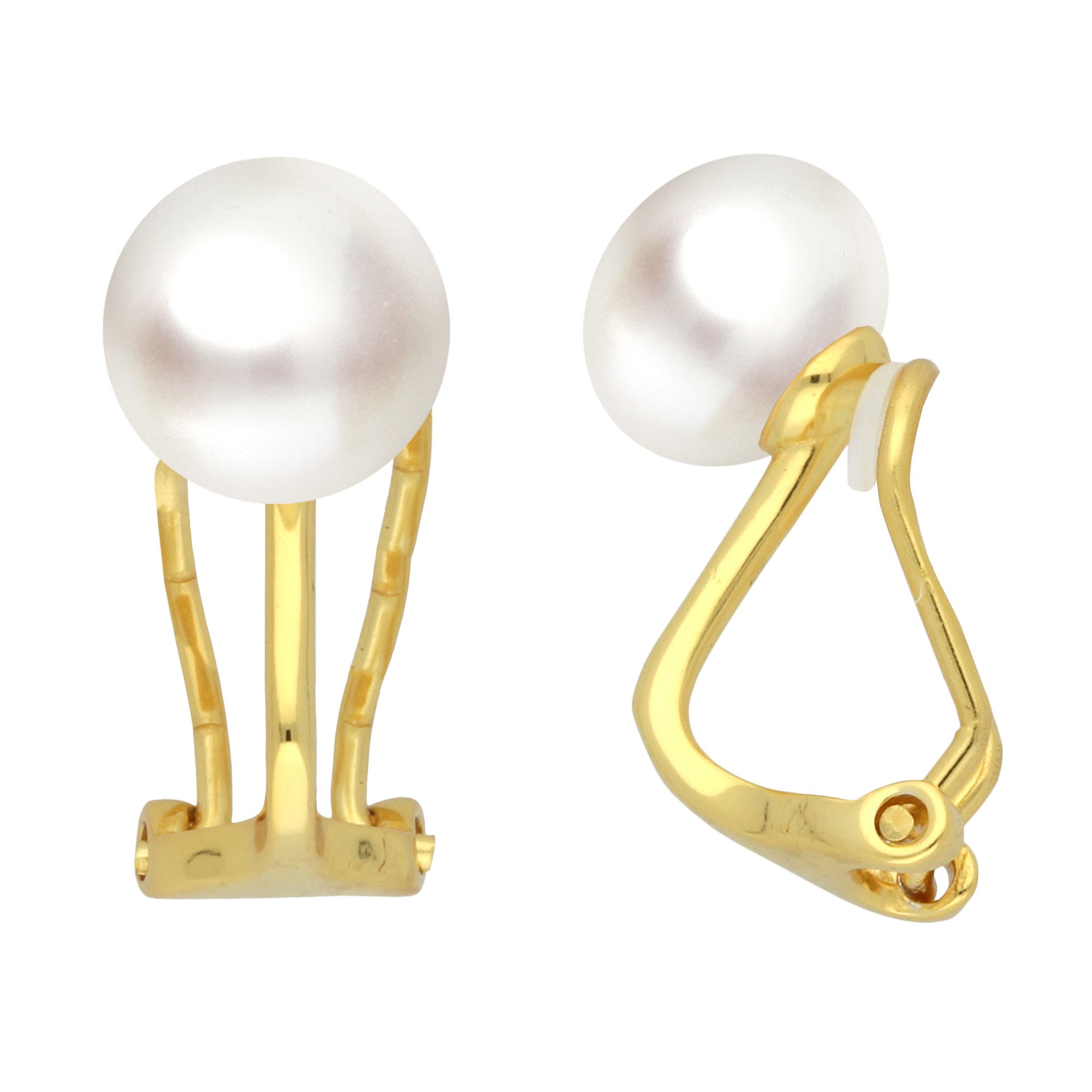 LÖB Paar Ohrclips 925 Silber Ohrclips Zuchtperlen Perlen Ohrringe Clips Gol günstig online kaufen