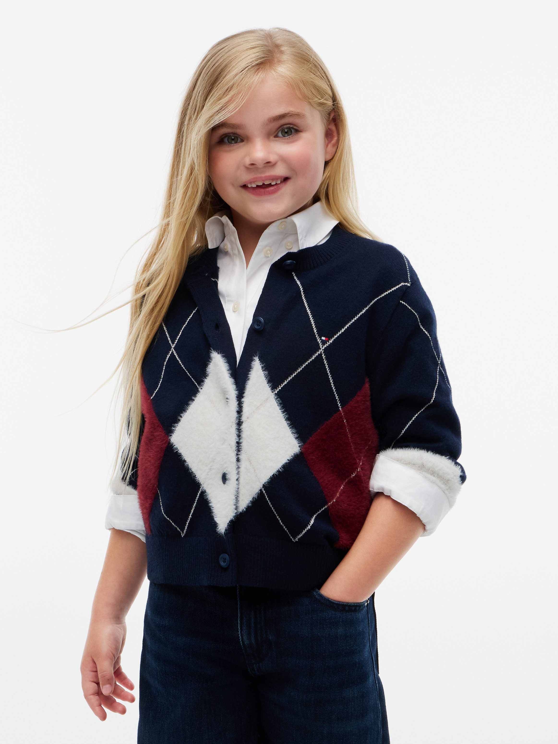 Tommy Hilfiger Strickjacke mit Wolle, Regular Fit, Kinder bis 16 Jahre