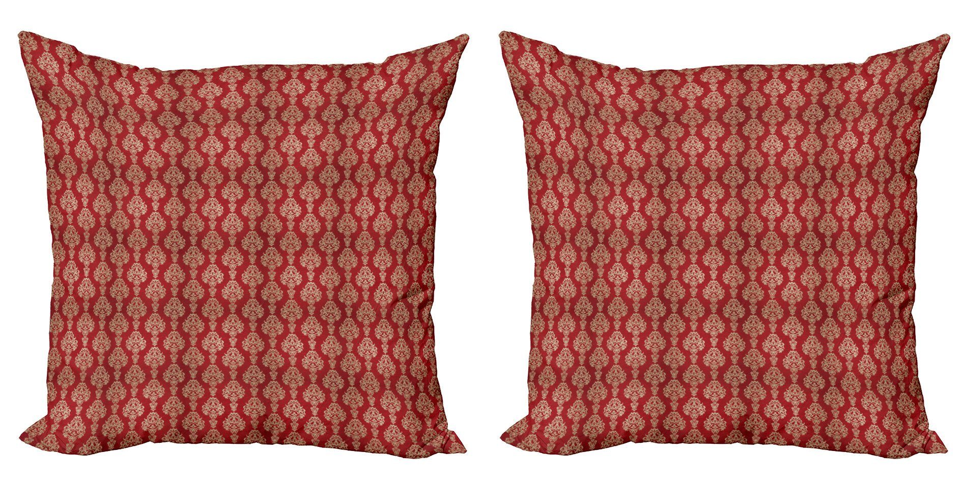 Kissenbezüge Modern Accent Doppelseitiger Digitaldruck, Abakuhaus (2 Stück), Damast Oriental Warm-Strudel-Motiv