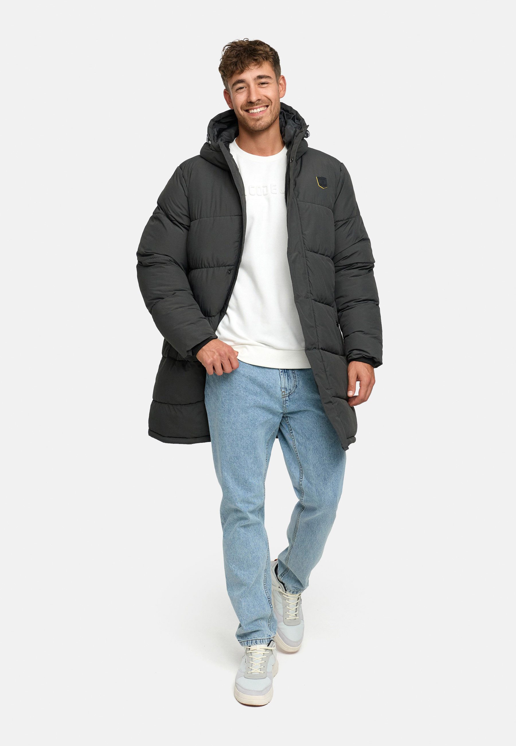 Indicode Winterjacke Herren INPazze Jacke Winter Herrenjacke Steppjacke mit Kapuze und Reißverschluss