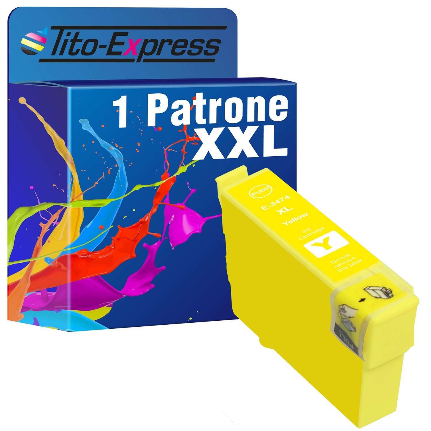 Tito-Express ersetzt Epson T3474 T3464 34XL Yellow Tintenpatrone (für Workforce Pro WF-3700 WF-3725 DWF WF-3720DW WF-3720DWF WF-3725DWF)