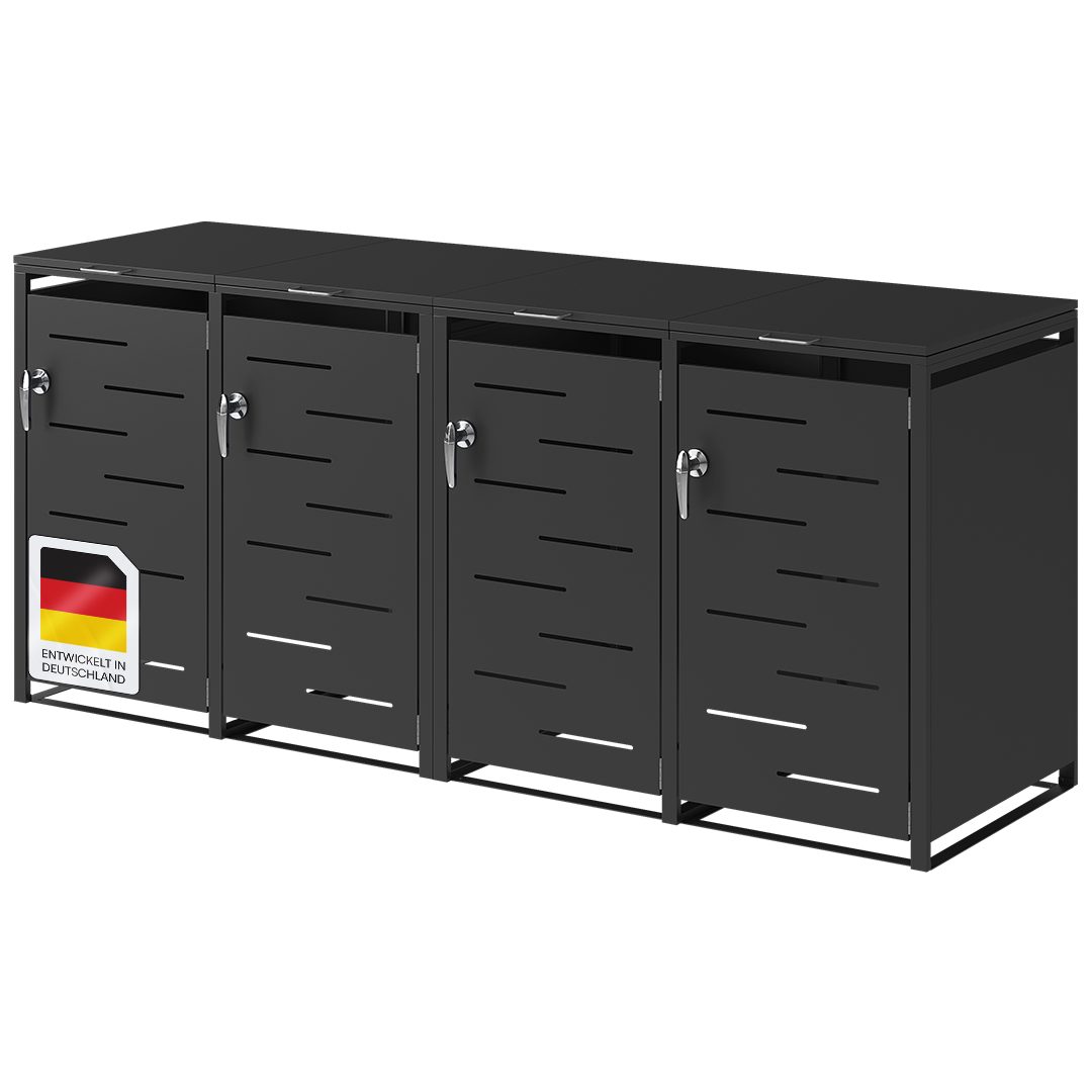 STEELSØN Mülltonnenbox Diorus 120L, abschließbar (Graphitschwarz, günstig online kaufen