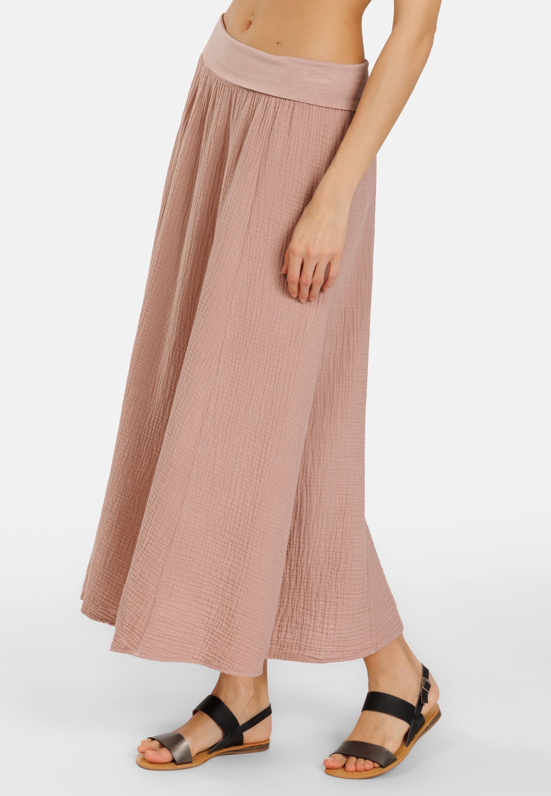 Caspar Maxirock Damen Musselin Maxi Rock lang 100% Baumwolle Made in Italy - Ro036 – Bild 4 von 5