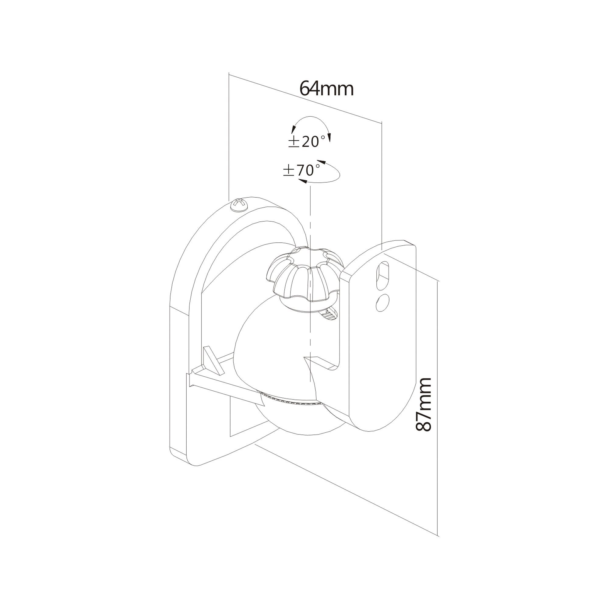 PureMounts Lautsprecher-Wandhalterung PureMounts PM-SOUND-020 - Neigbare und schwenkbare Universal Lautsprec – Bild 4 von 5