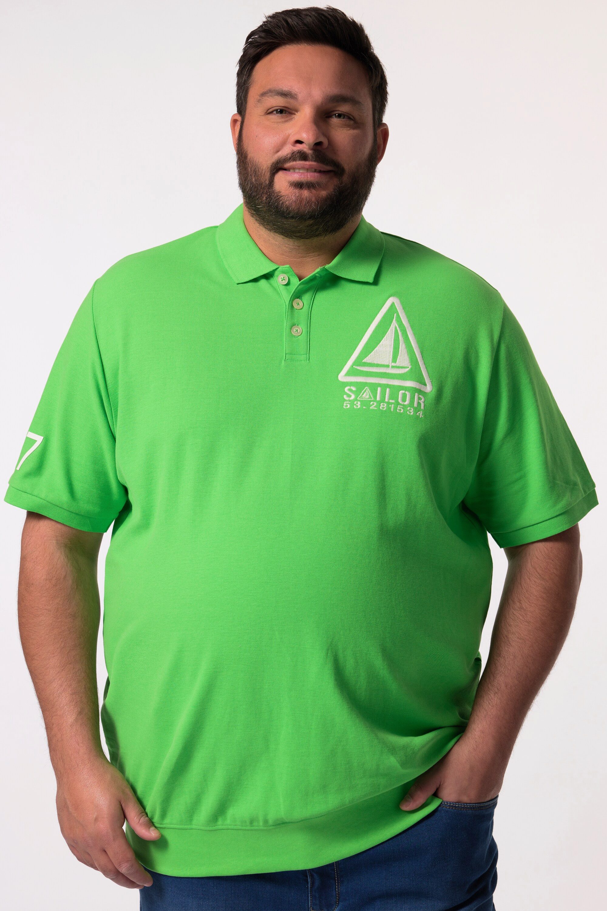 Poloshirt Men+ Poloshirt Bauchfit Halbarm Piqué Prints