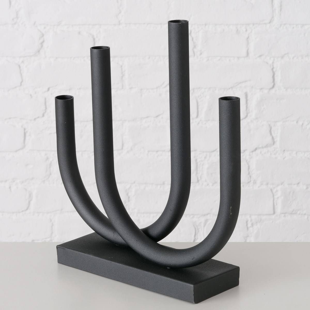 BOLTZE GRUPPE GmbH Kerzenhalter Kerzenständer TONIS, 34 x 33 cm, schwarz (Kerzenhalter)