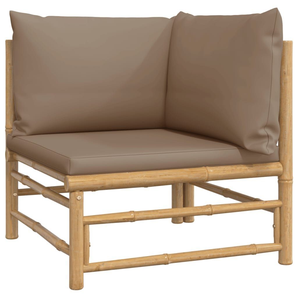 vidaXL Sofaelement Garten-Ecksofa mit Taupe Kissen günstig online kaufen