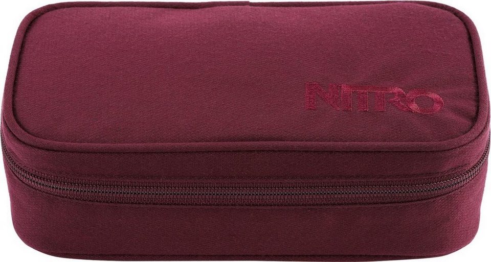 NITRO Federtasche Pencil Case XL, Wine, Inklusive Geodreieck und Stundenplan
