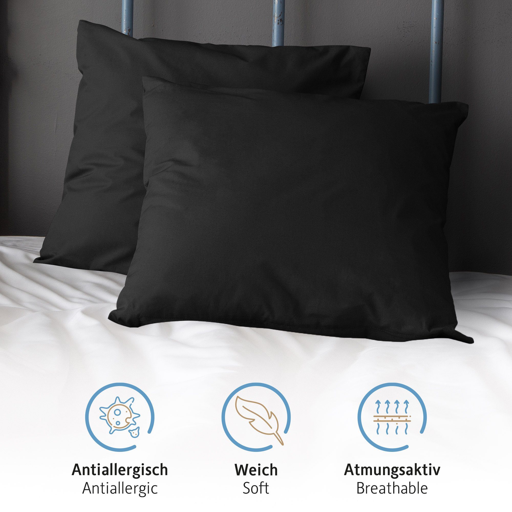 Komfortec Kissenbezug Premium Kopfkissenbezug, gebürstet 100% günstig online kaufen