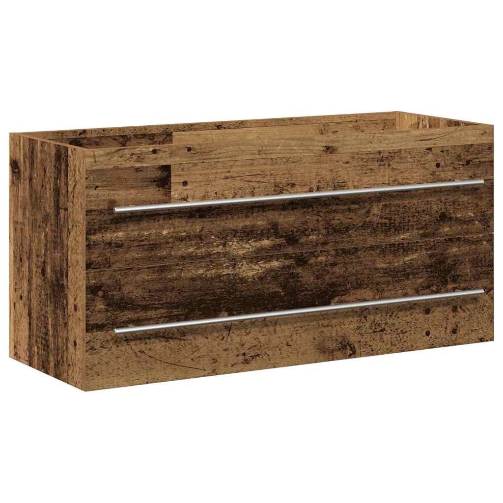 vidaXL Badezimmer-Set Waschbeckenunterschrank Altholz-Optik 100x38,5x48 cm, günstig online kaufen