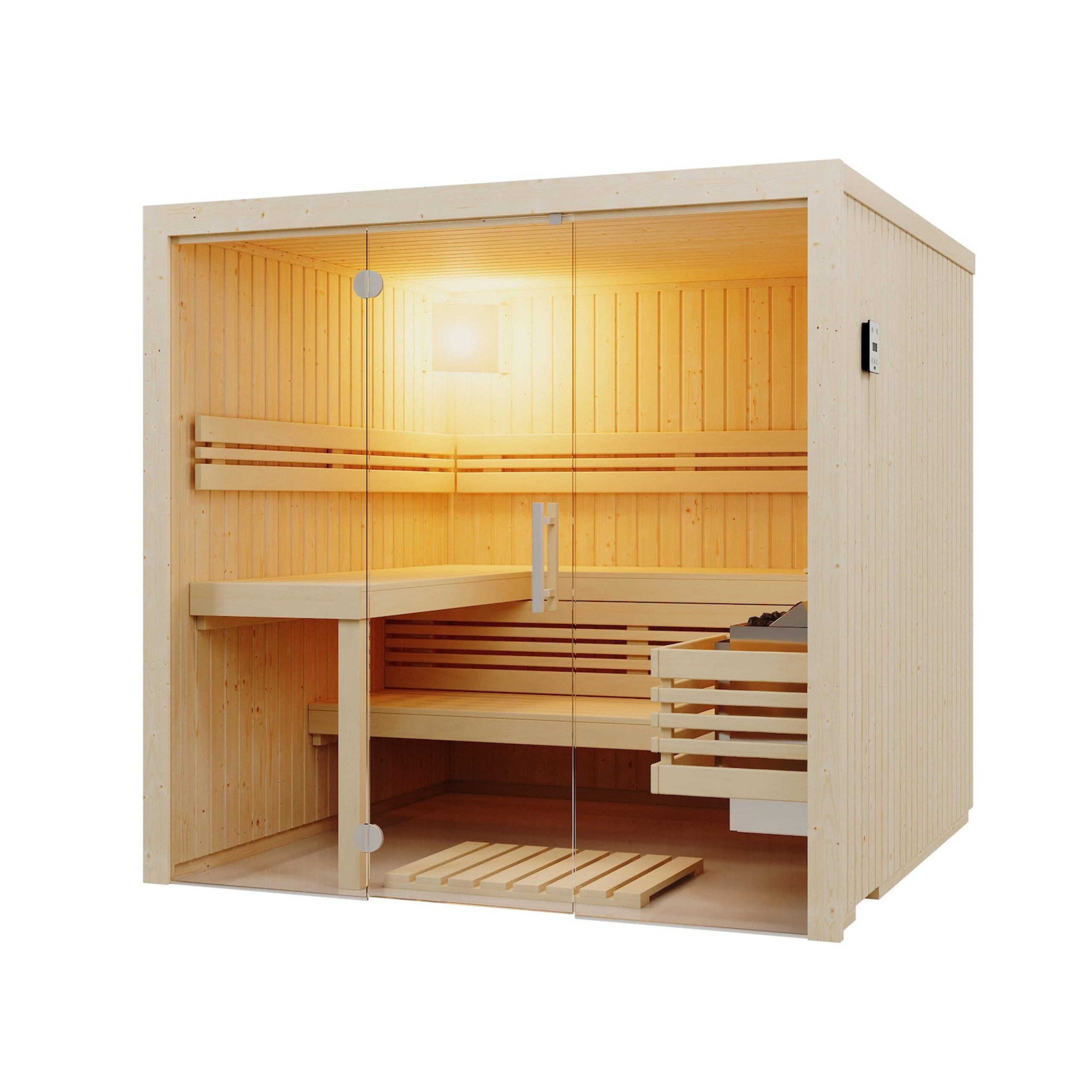 Infraworld Sauna Infraworld Panorama 180 Saunakabine Elementsauna aus nordischer