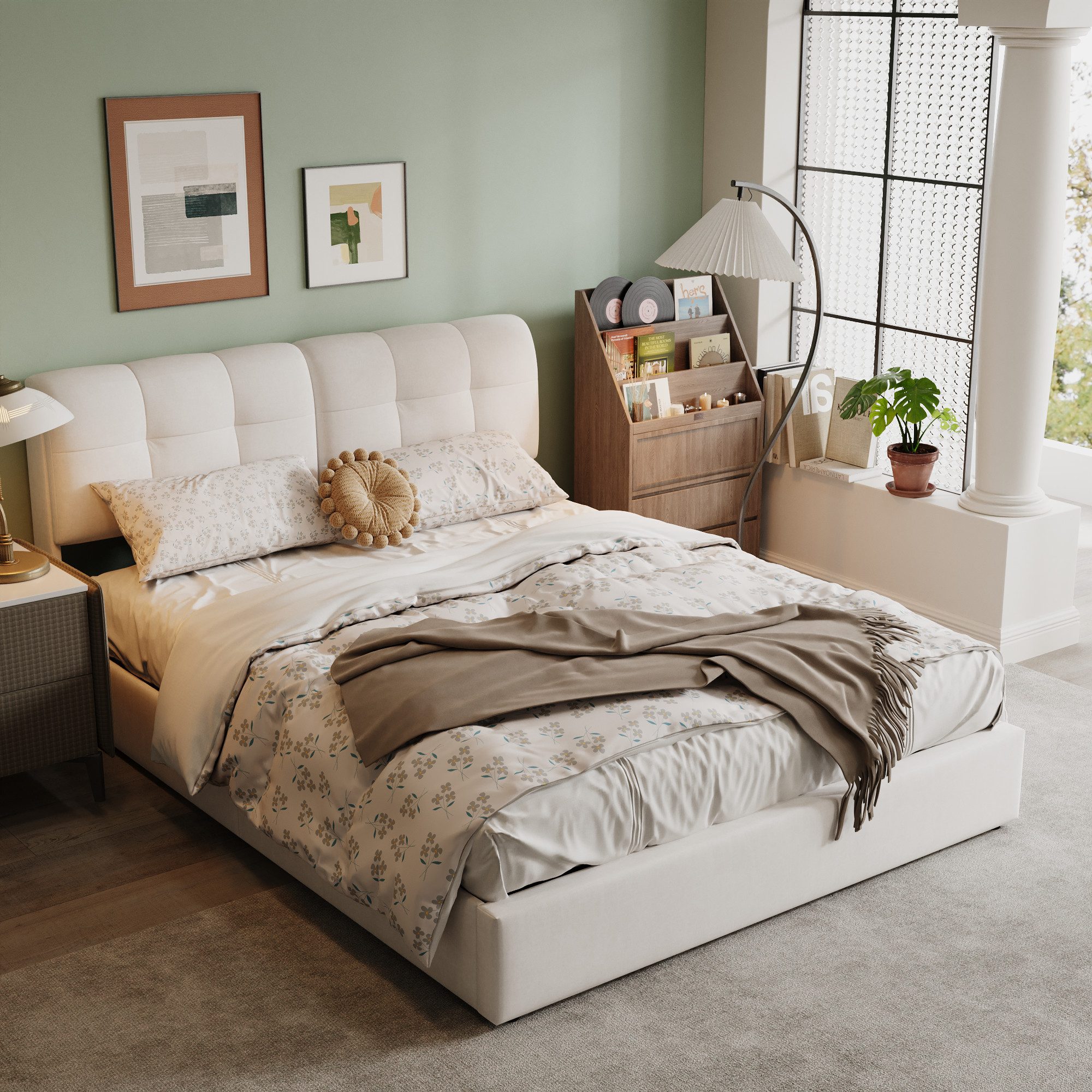 PXloue Stauraumbett Polsterbett mit Stauraum (Hochklappbares Bett 160x200 c günstig online kaufen
