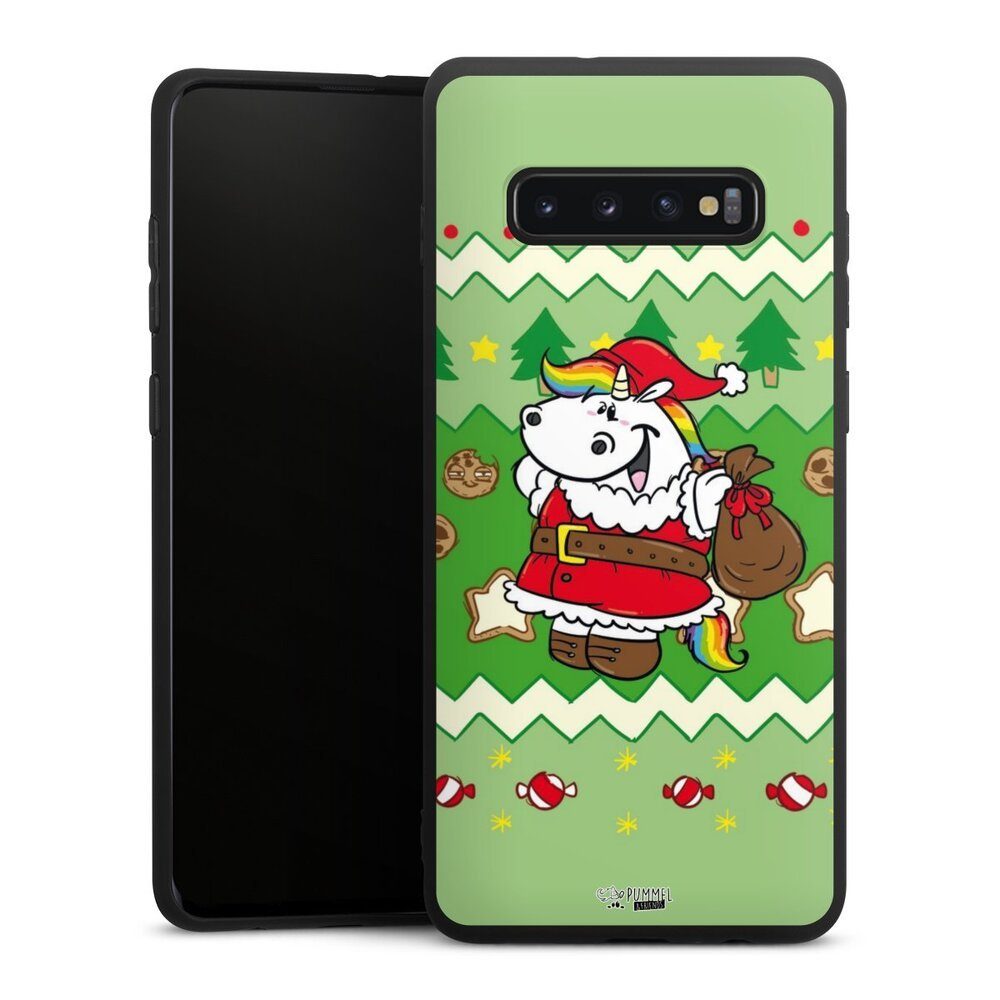 DeinDesign Handyhülle Ugly Christmas Pummeleinhorn Grün, Samsung Galaxy S10 Plus Silikon Hülle Premium Case Handy Schutzhülle