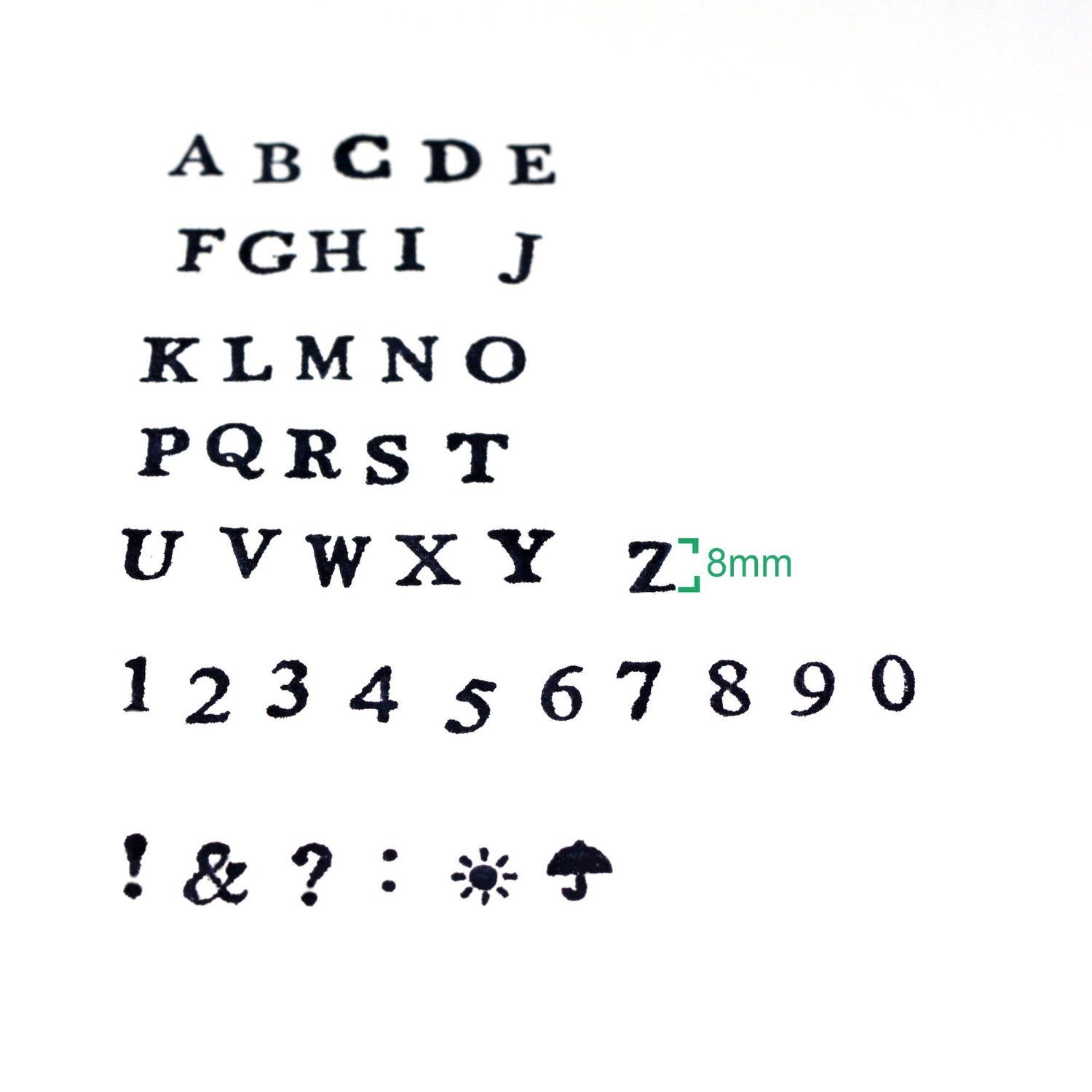 Frau WUNDERVoll Stempel 42-teiliges Stempelset - Alphabet, Zahlen, Sonderzeichen & Symbole