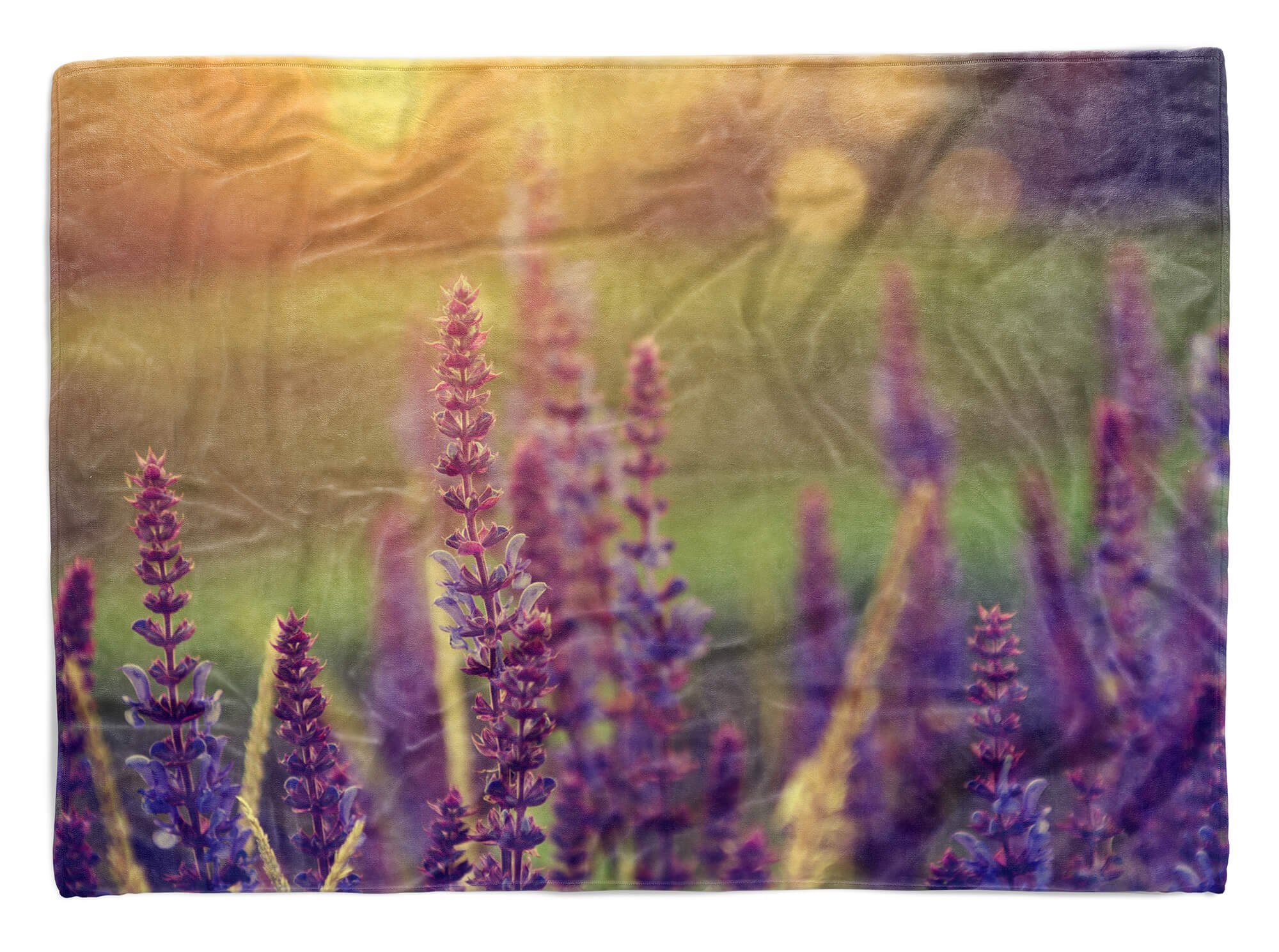 Sinus Art Handtücher Handtuch Strandhandtuch Saunatuch Kuscheldecke mit Fotomotiv Lavendel Sommer Sc, Baumwolle-Polyester-Mix (1-St), Handtuch