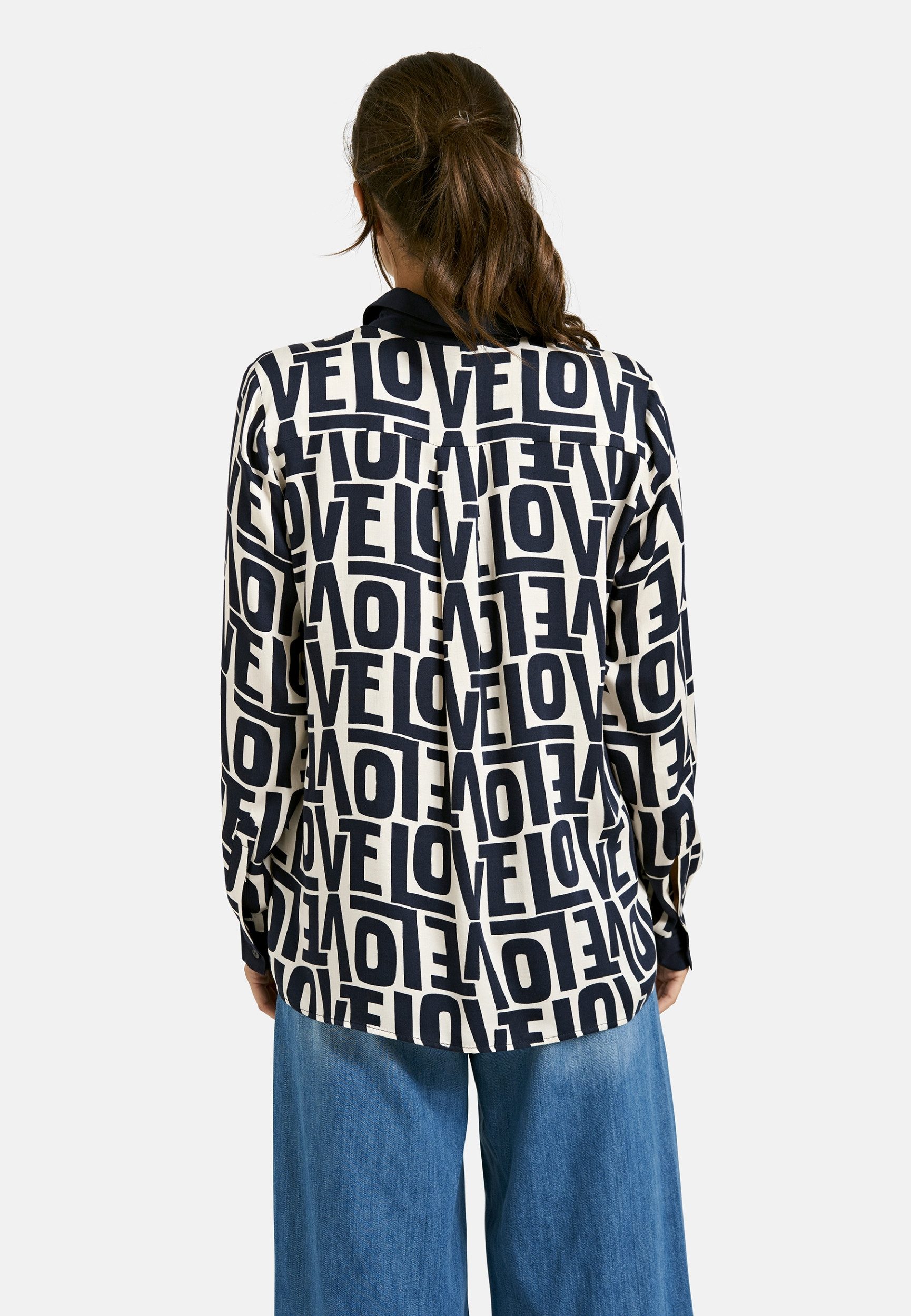 Milano Italy Blusentop Hemd mit Schriftzugprint