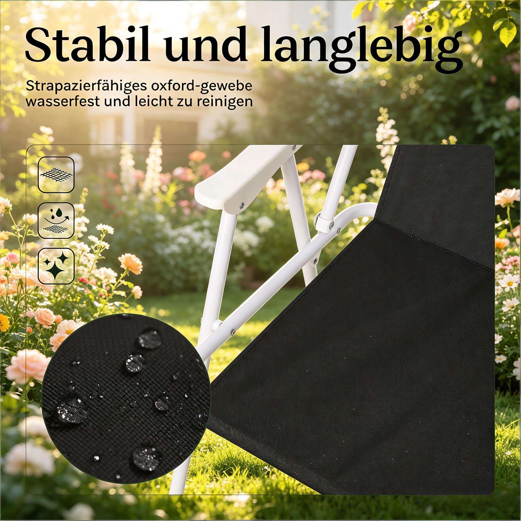 kowdom Klappstuhl Outdoor Klappstuhl leicht, Gartenstuhl faltbar, Campingstuhl 100 kg (Gartenstuhl), ultraleicht (2,1 kg), klappbar, platzsparend