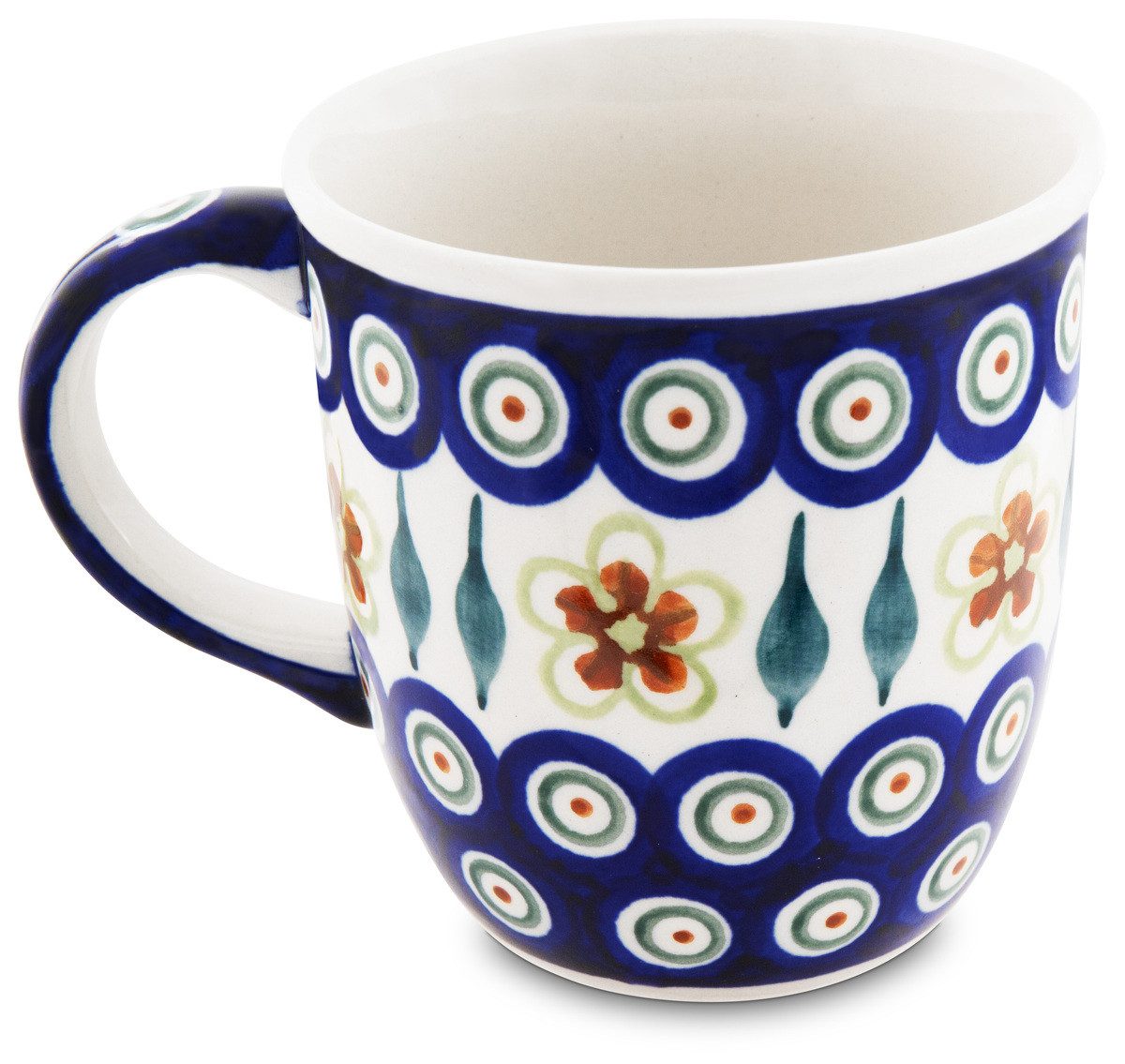 Bunzlauer Keramik Becher Bunzlauer Keramik 350 ml Kaffeebecher Teetasse Pott Ø9,3 cm Dekor 810, Keramik