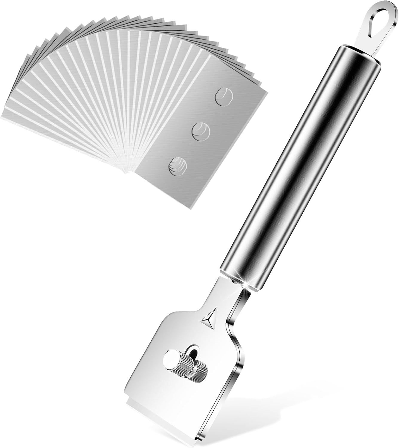 FELIXLEO Universalschaber Keramikschaber Metall mit 16 Ersatzklingen für Kochfeld Ofen