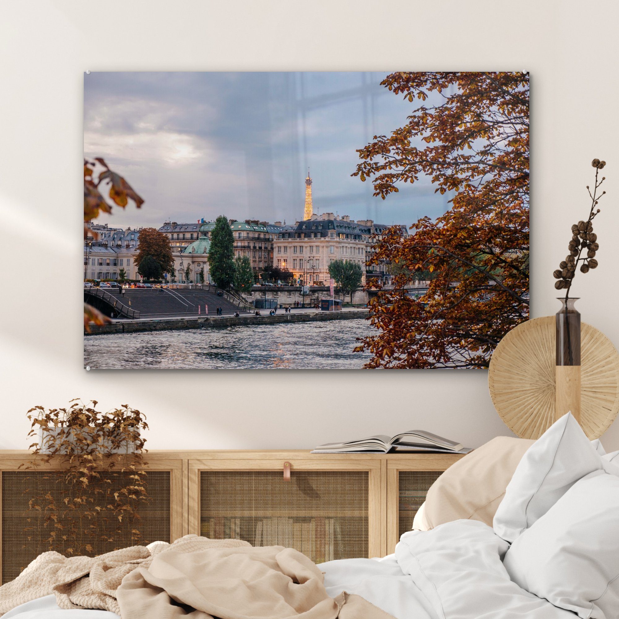 Paris Wohnzimmer St), Acrylglasbild MuchoWow (1 Acrylglasbilder - Schloss, & Seine Schlafzimmer -