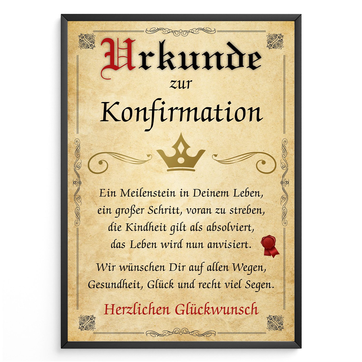 Tigerlino Poster Urkunde Konfirmation Deko Karte günstig online kaufen