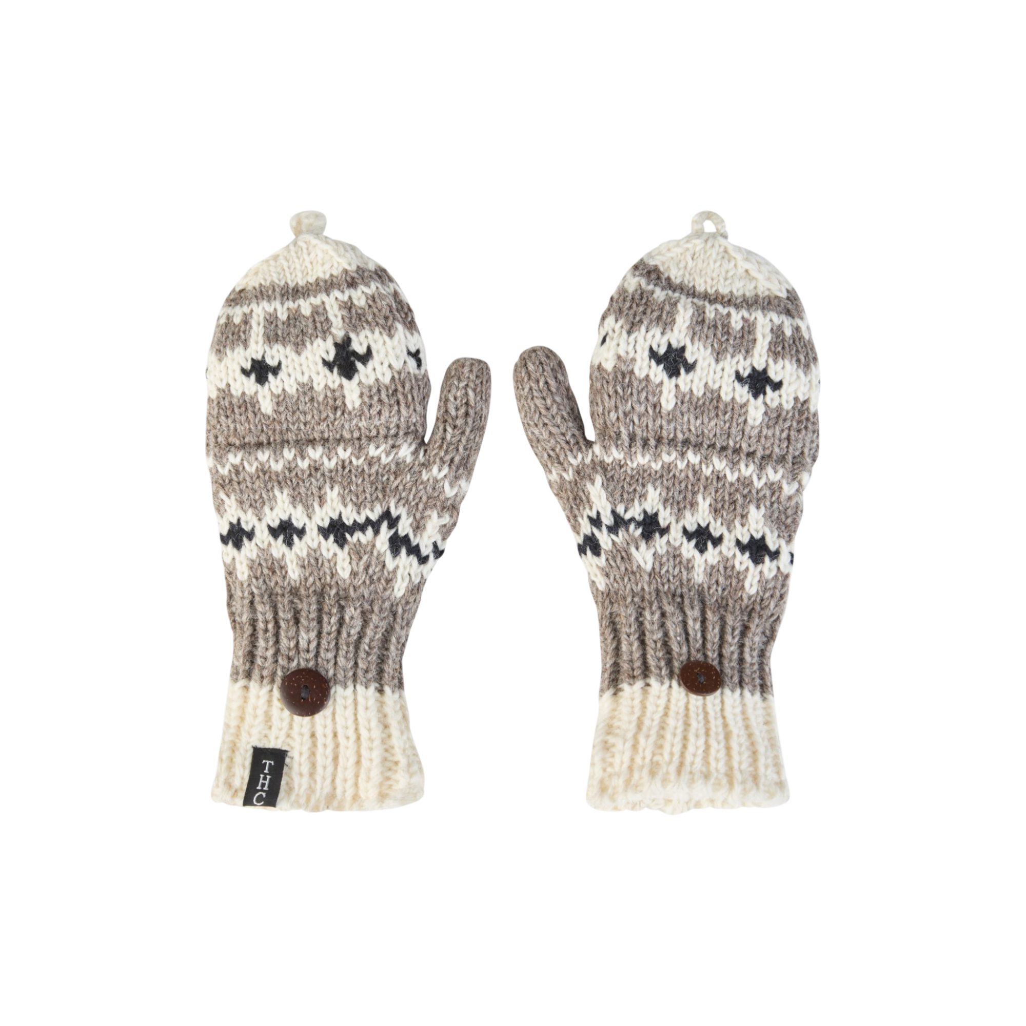 THC Natural Line Strickhandschuhe THC Klapphandschuhe 507 (1 Paar, 1-St., 1 Paar) abklappbare Fingerspitzen