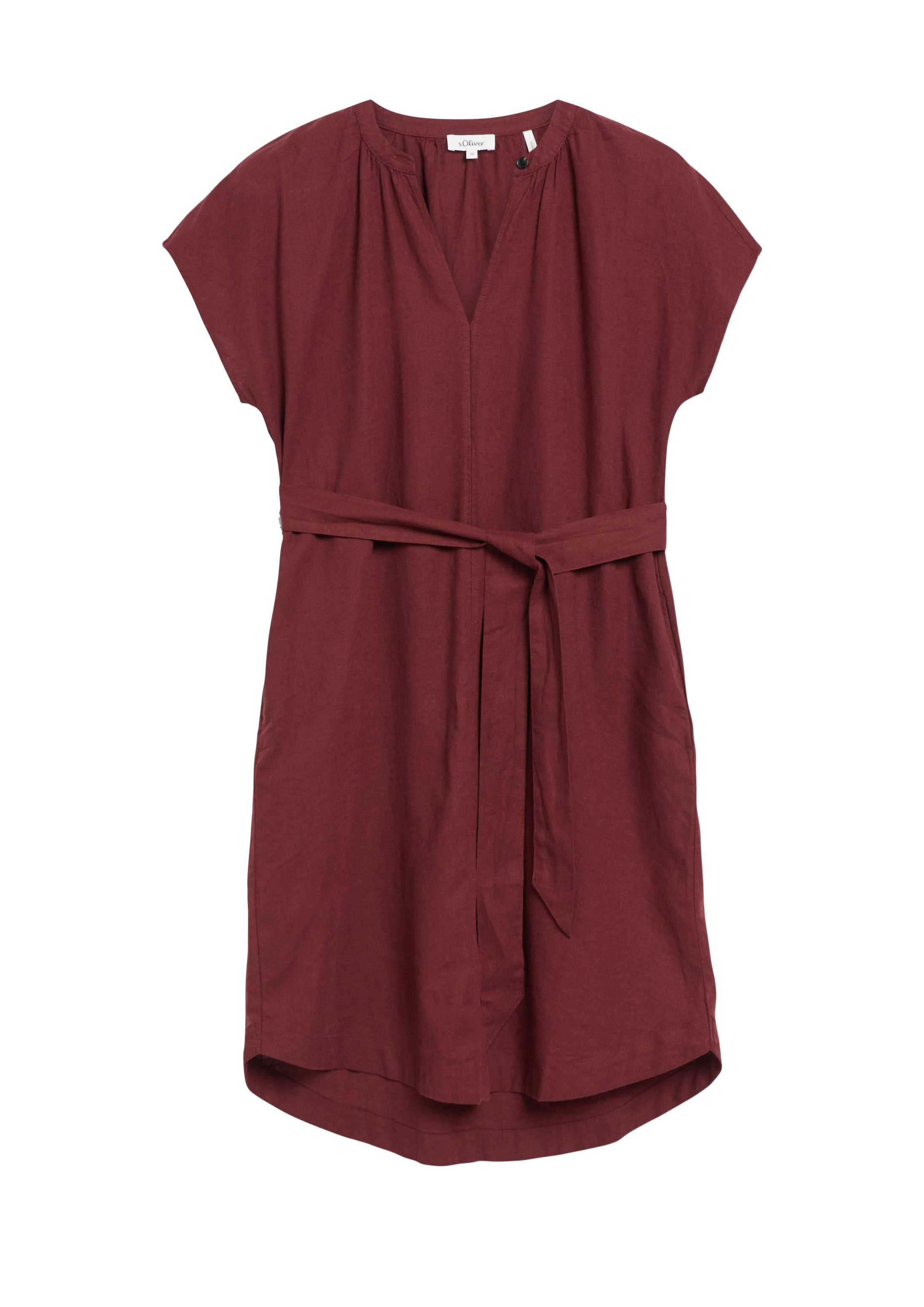 s.Oliver Minikleid Kleid Leinenmix-Kleid mit Eingrifftaschen