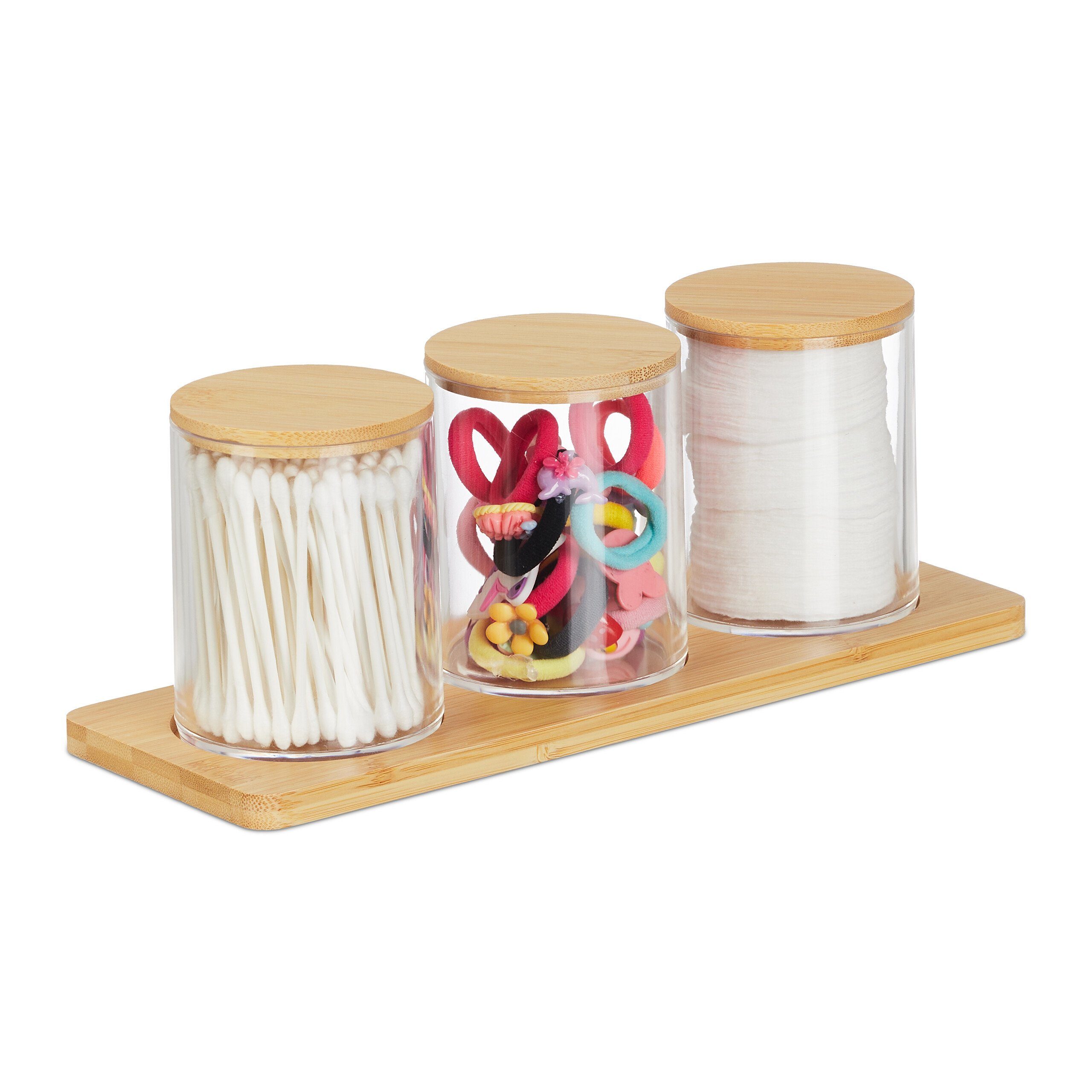 Make-Up Organizer Wattestäbchenbehälter mit Tablett