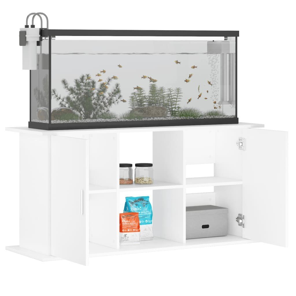 vidaXL Holzwerkstoff Aquariumunterschrank 121x41x58 Aquariumständer Weiß Unterstand Aquarium cm