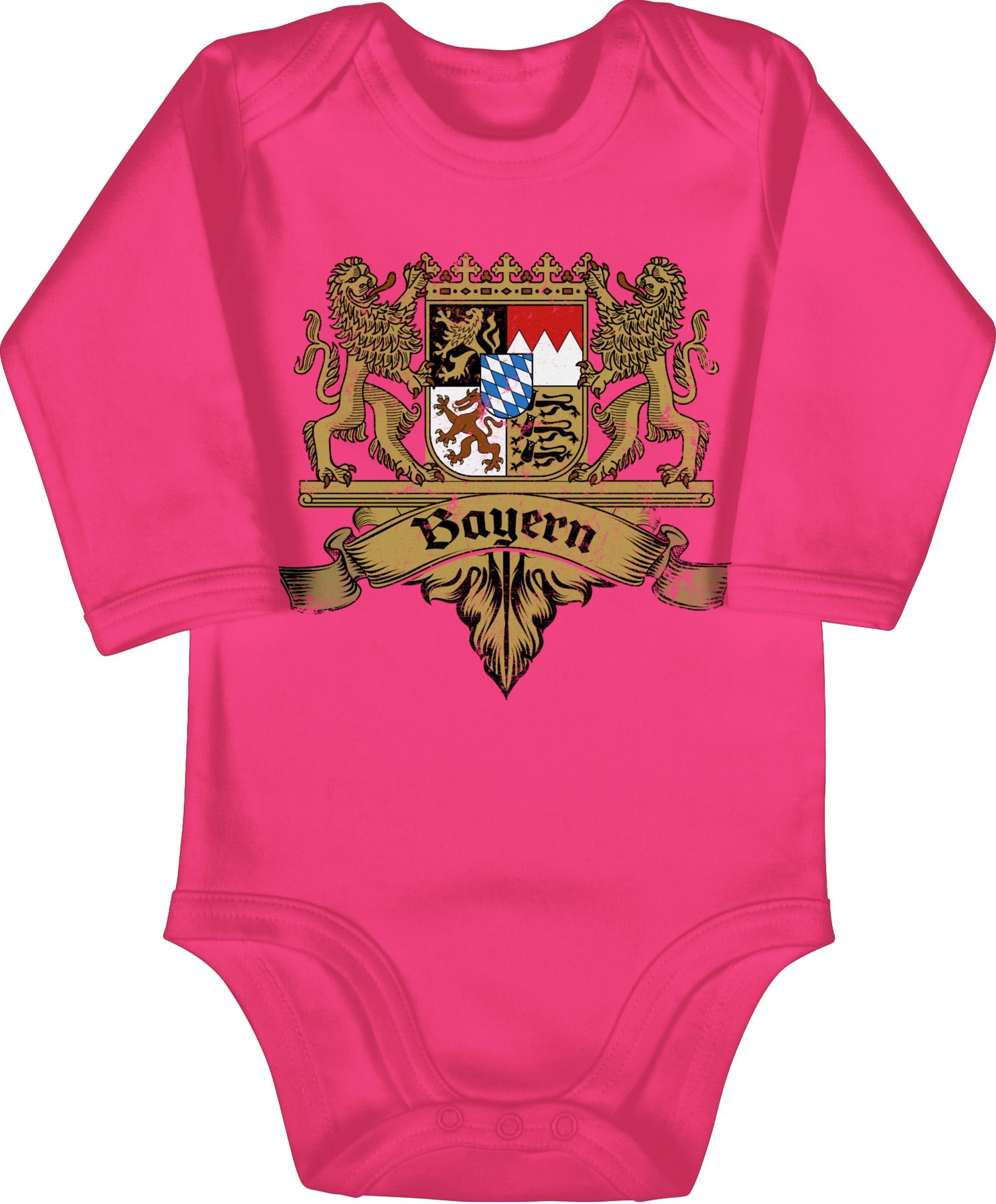 für Fuchsia Mode Bayernland Freistaat Shirtracer 3 Shirtbody Outfit Oktoberfest Baby Bayern Wappen Bayern