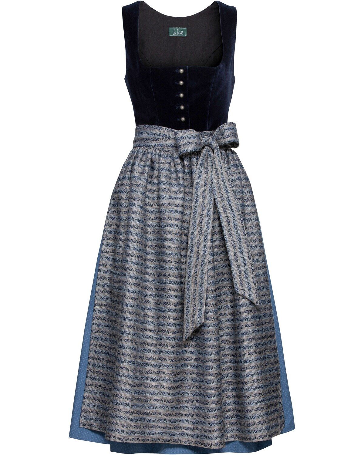 Luis Steindl Dirndl Samt-Dirndl mit Jacquard-Muster