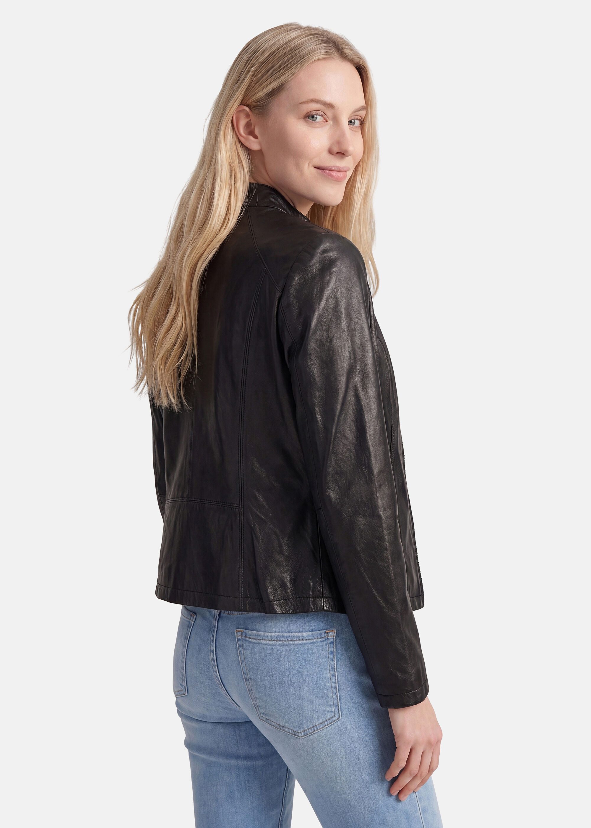 Apple of Eden Lederjacke mit Stehkragen