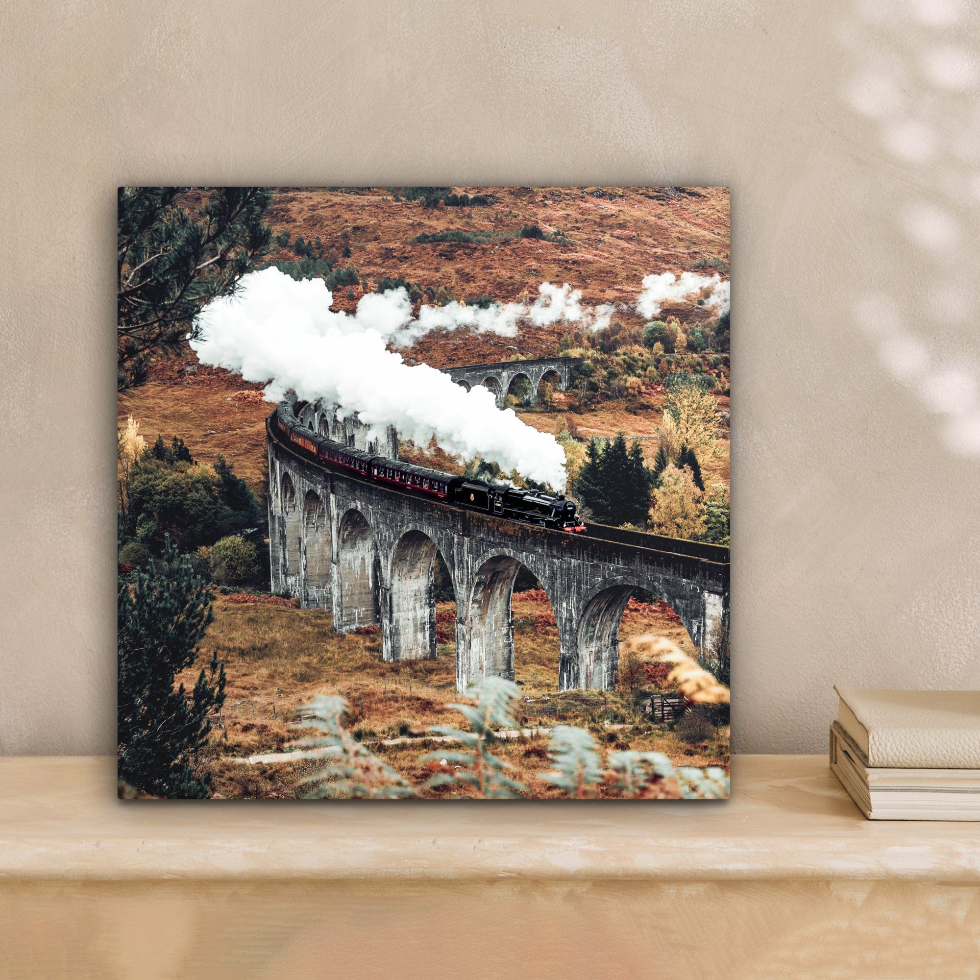 OneMillionCanvasses® Leinwandbild Zug - Natur - Herbst - Architektur, Fotod günstig online kaufen
