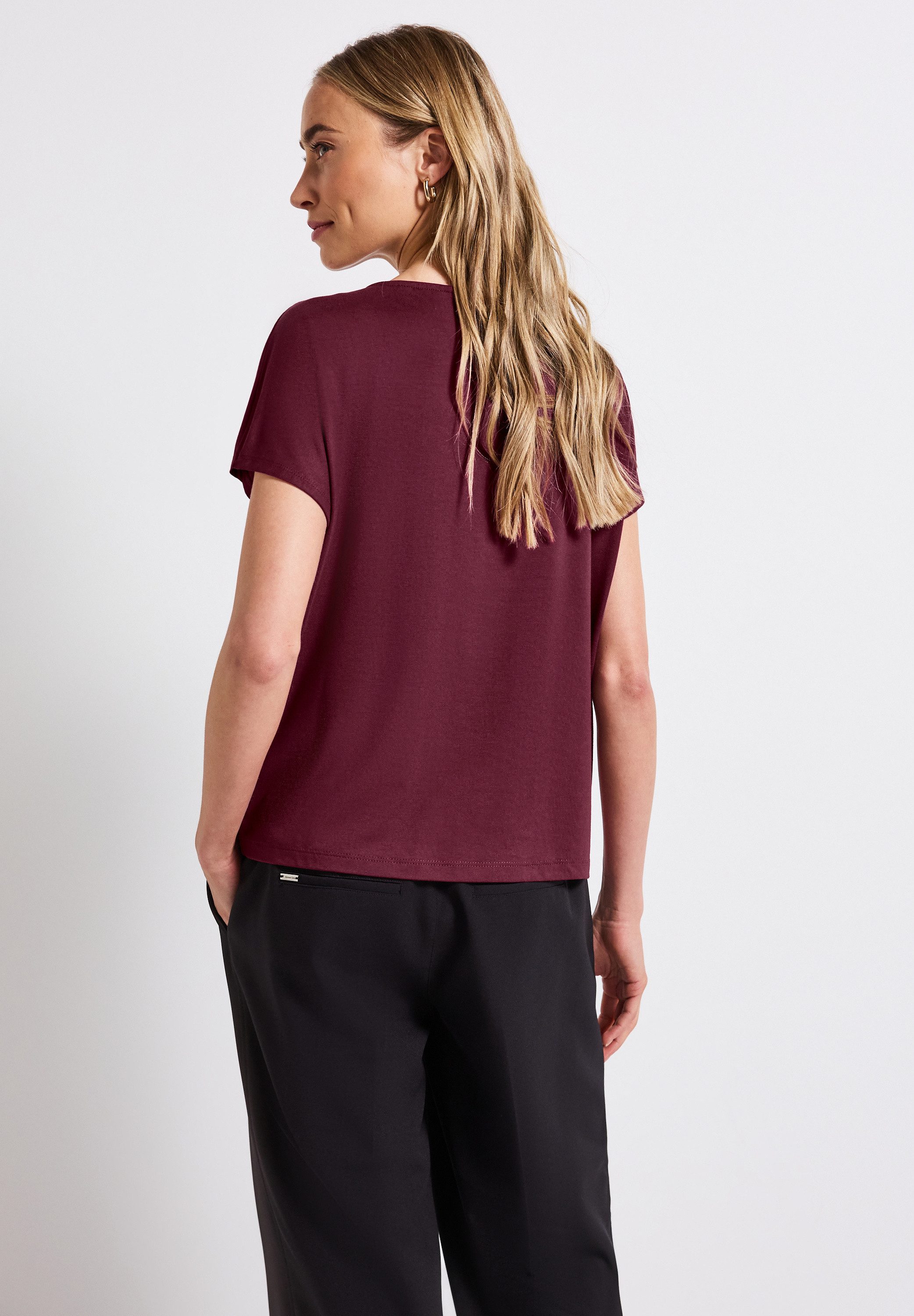 STREET ONE T-Shirt mit Materialmix günstig online kaufen