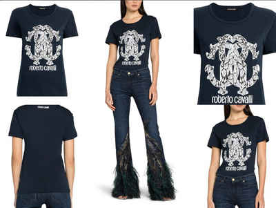 roberto cavalli T-Shirt ROBERTO CAVALLI RC LYNX-PRINT MONOGRAM COTTON T-SHIRT TOP LOUNGE ICONI