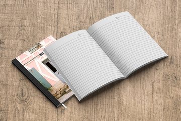 MuchoWow Notizbuch Rosa - Tür - Architektur - Haus, Journal, Merkzettel, Tagebuch, Notizheft, A5, 98 Seiten, Haushaltsbuch
