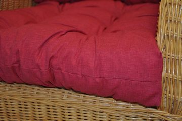 Rattani Sesselauflage Polster Kissen für Rattan Ohrensessel / Rattansessel, Color rot